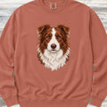 Border Collie Red Studio Portrait Sweatshirt - Terracotta