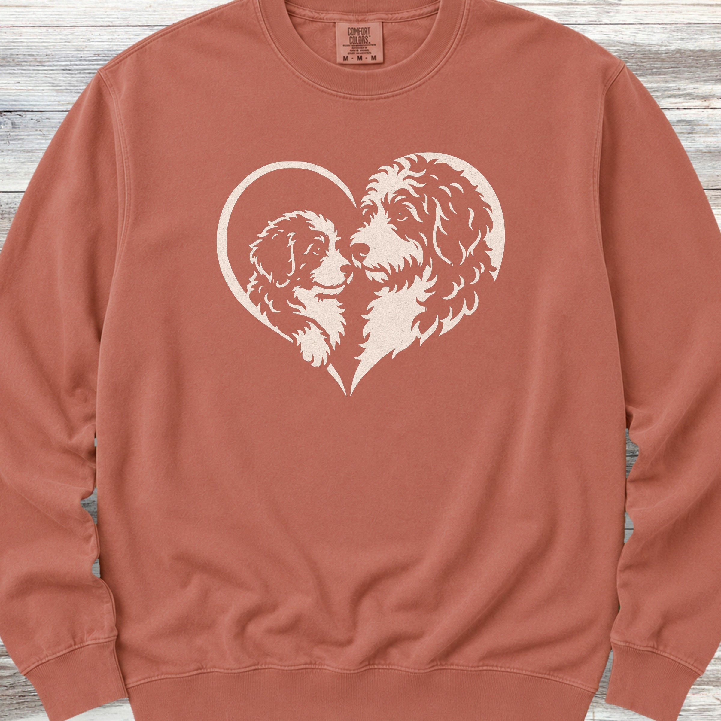 Bernedoodle Heart Bond Sweatshirt - Terracotta