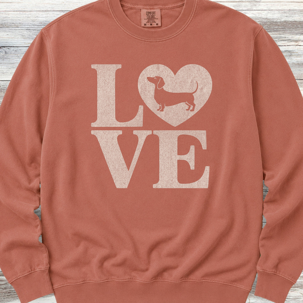 Dachshund Heart Sweatshirt - Terracotta