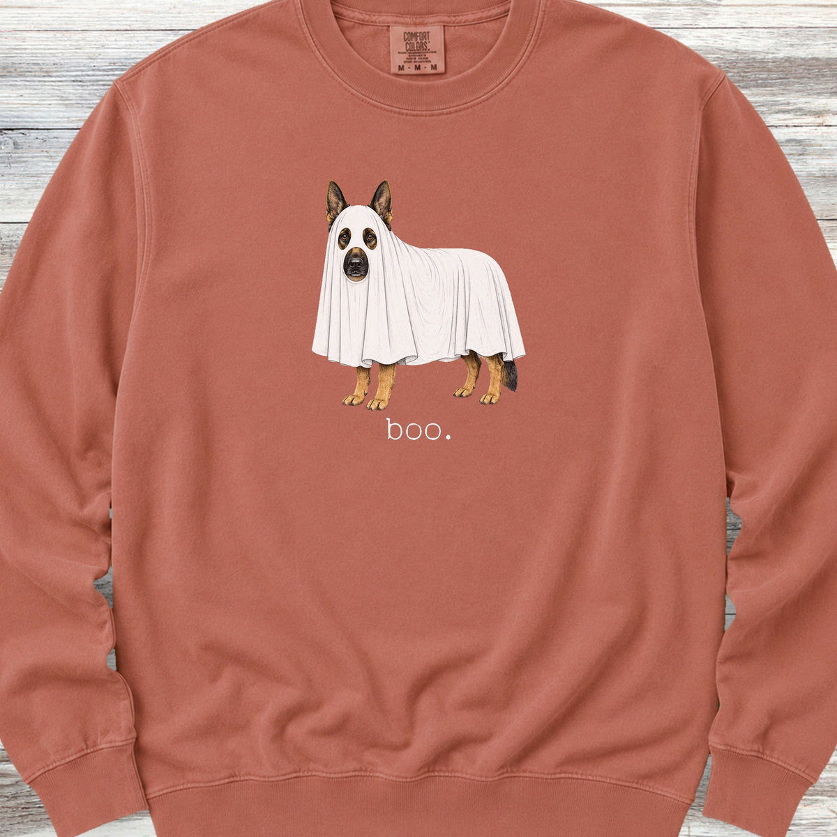 German Shepherd Boo Sweatshirt - Terracotta