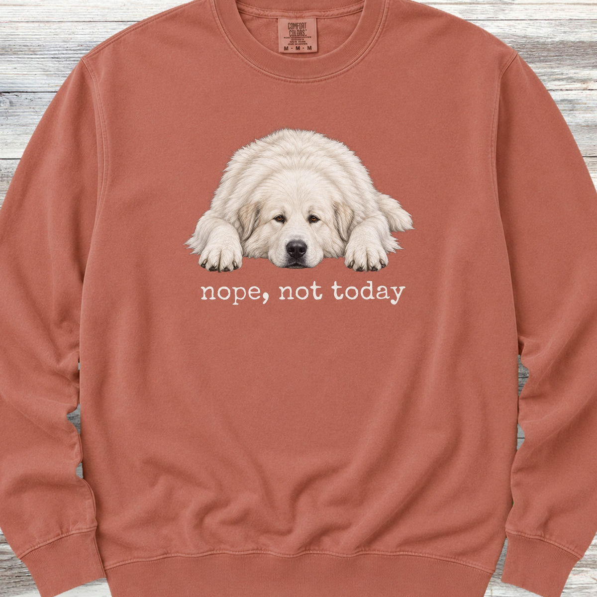 Great Pyrenees Nope Sweatshirt - Terracotta