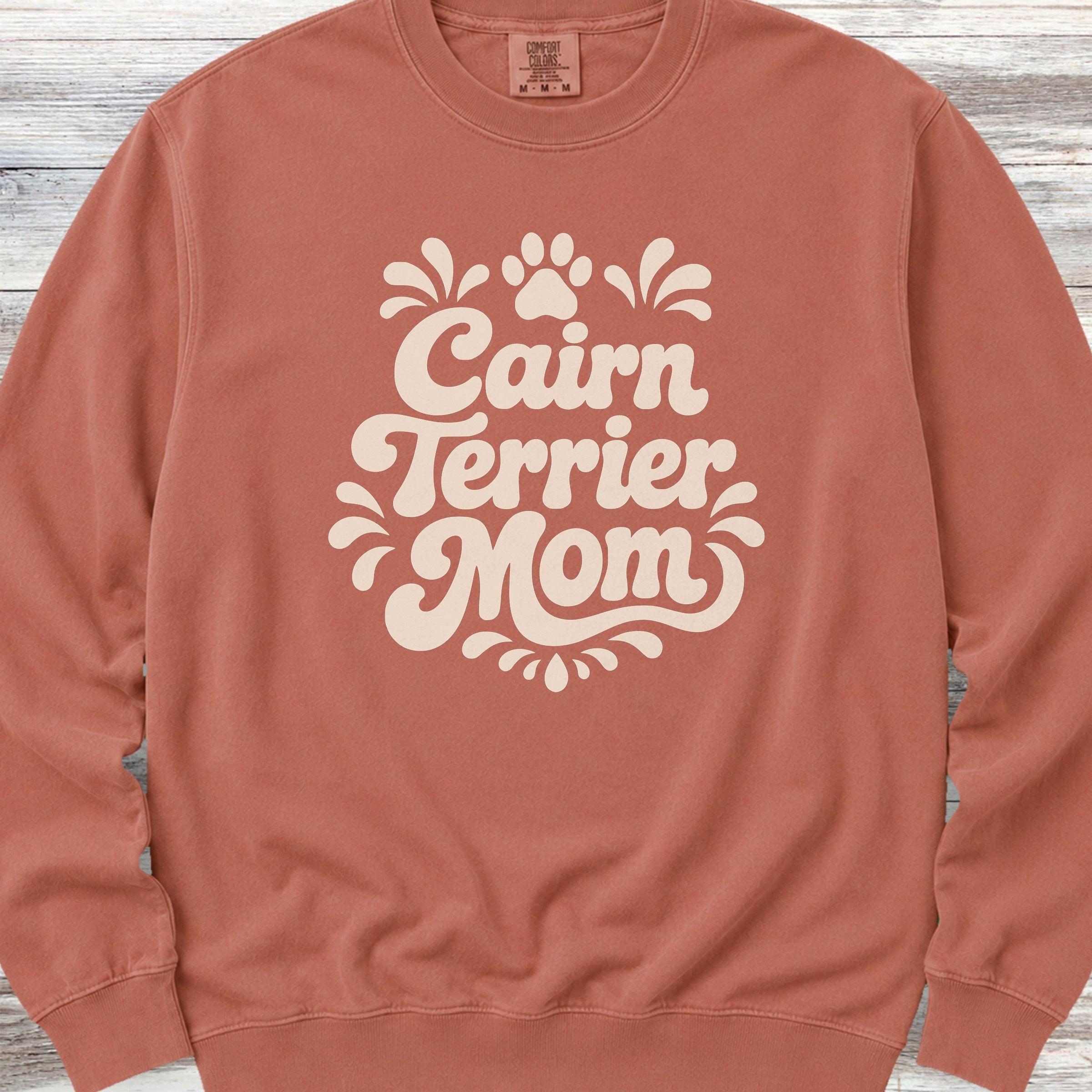 Cairn Terrier Groovy Mom Sweatshirt - Terracotta