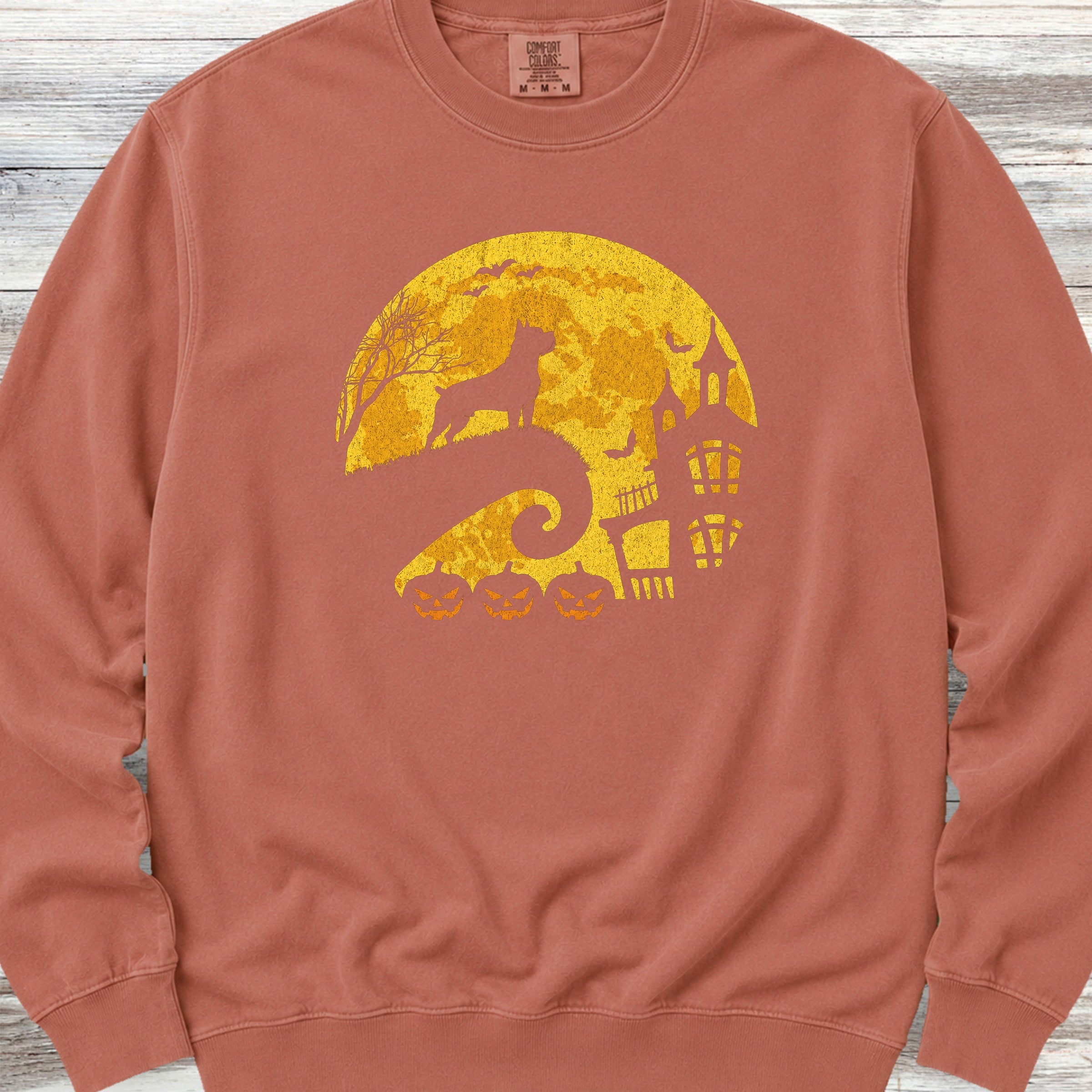 Cane Corso Halloween Moon Sweatshirt - Terracotta