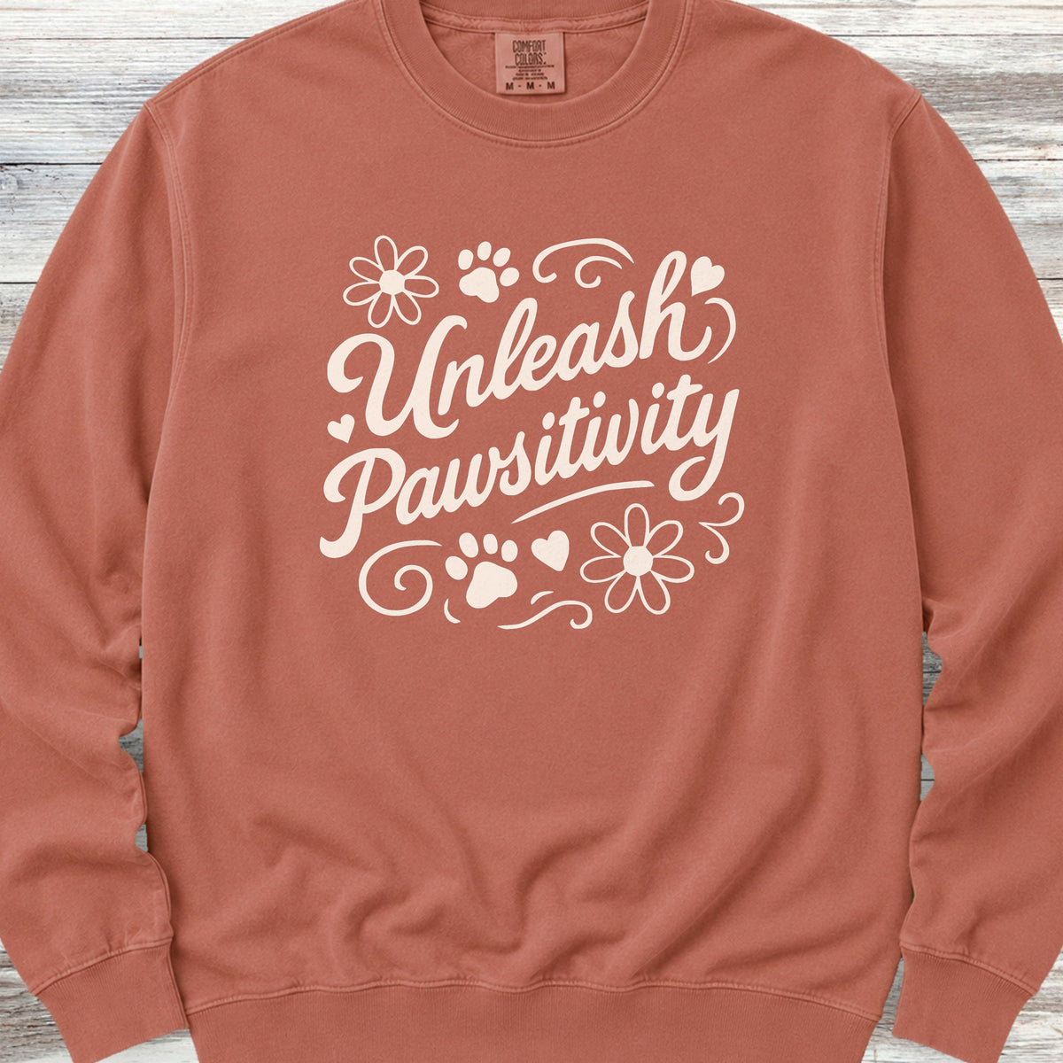 Unleash Pawsitivity Sweatshirt - Terracotta