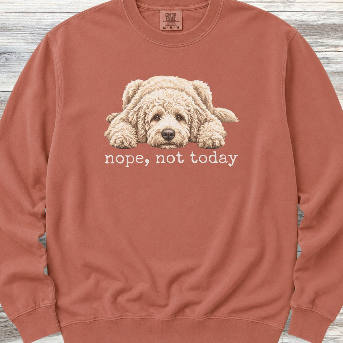 Goldendoodle Cream Nope Sweatshirt - Terracotta