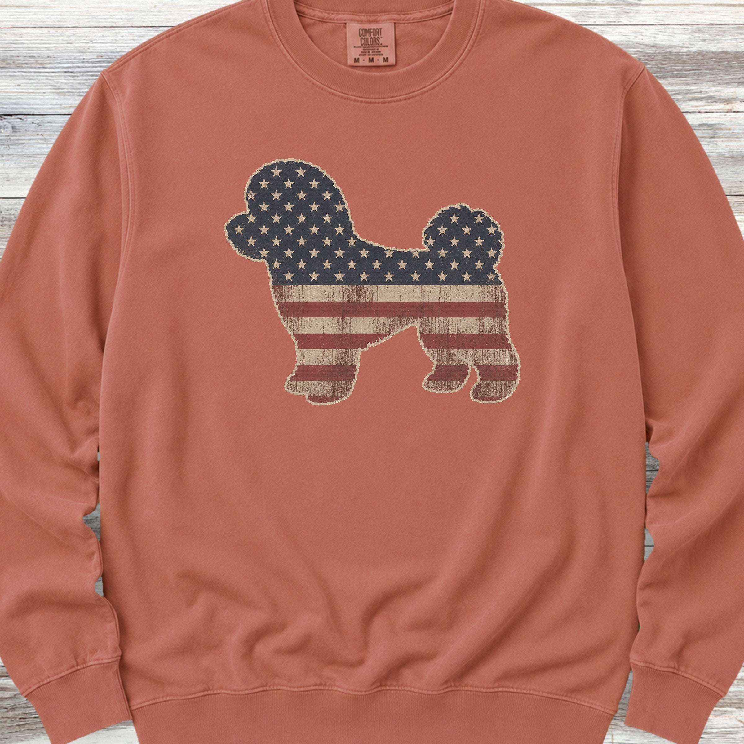 Bichon Frise Vintage USA Sweatshirt - Terracotta