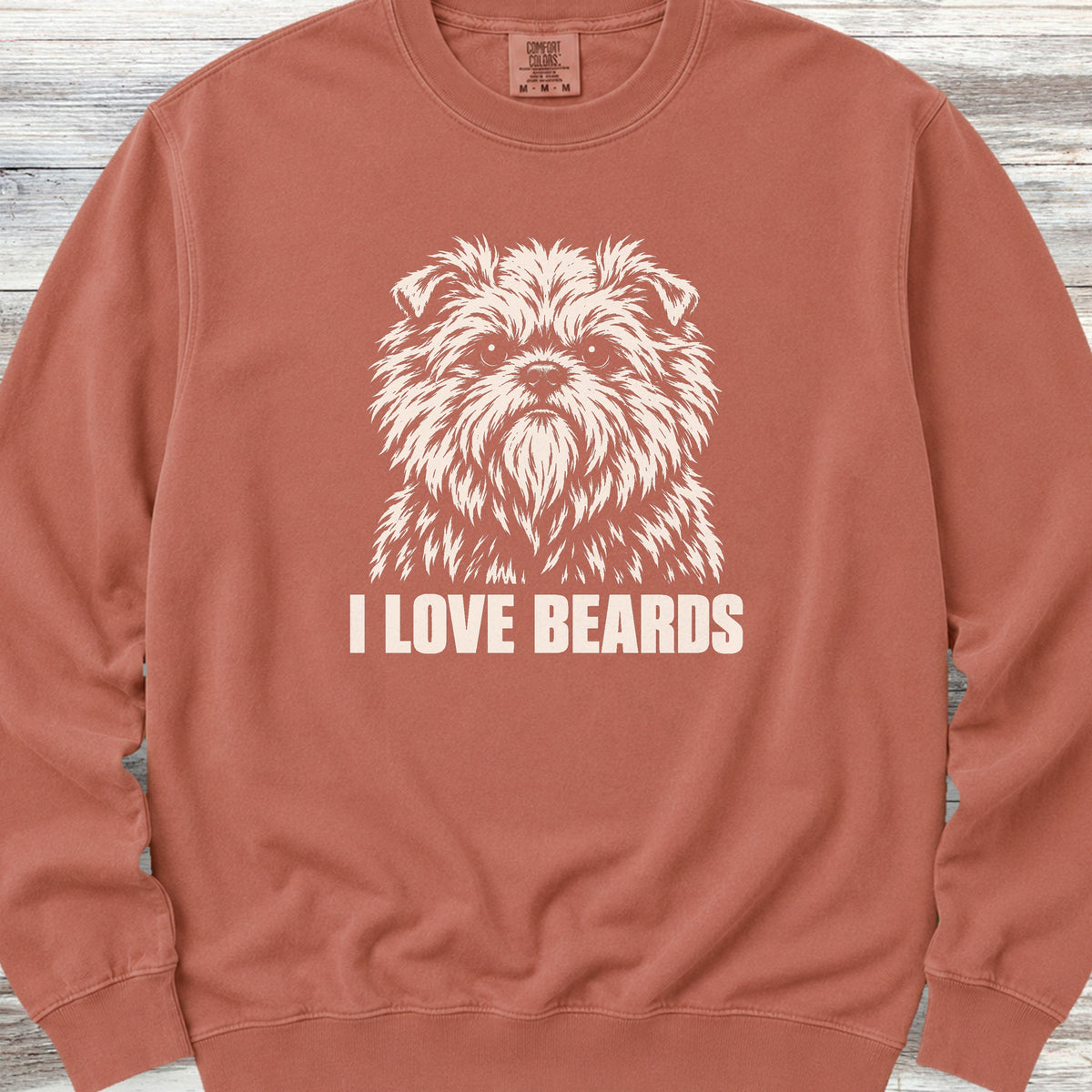 Affenpinscher I Love Beards Sweatshirt - Terracotta