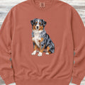 Australian Shepherd Merle Watercolor Sweatshirt - Terracotta