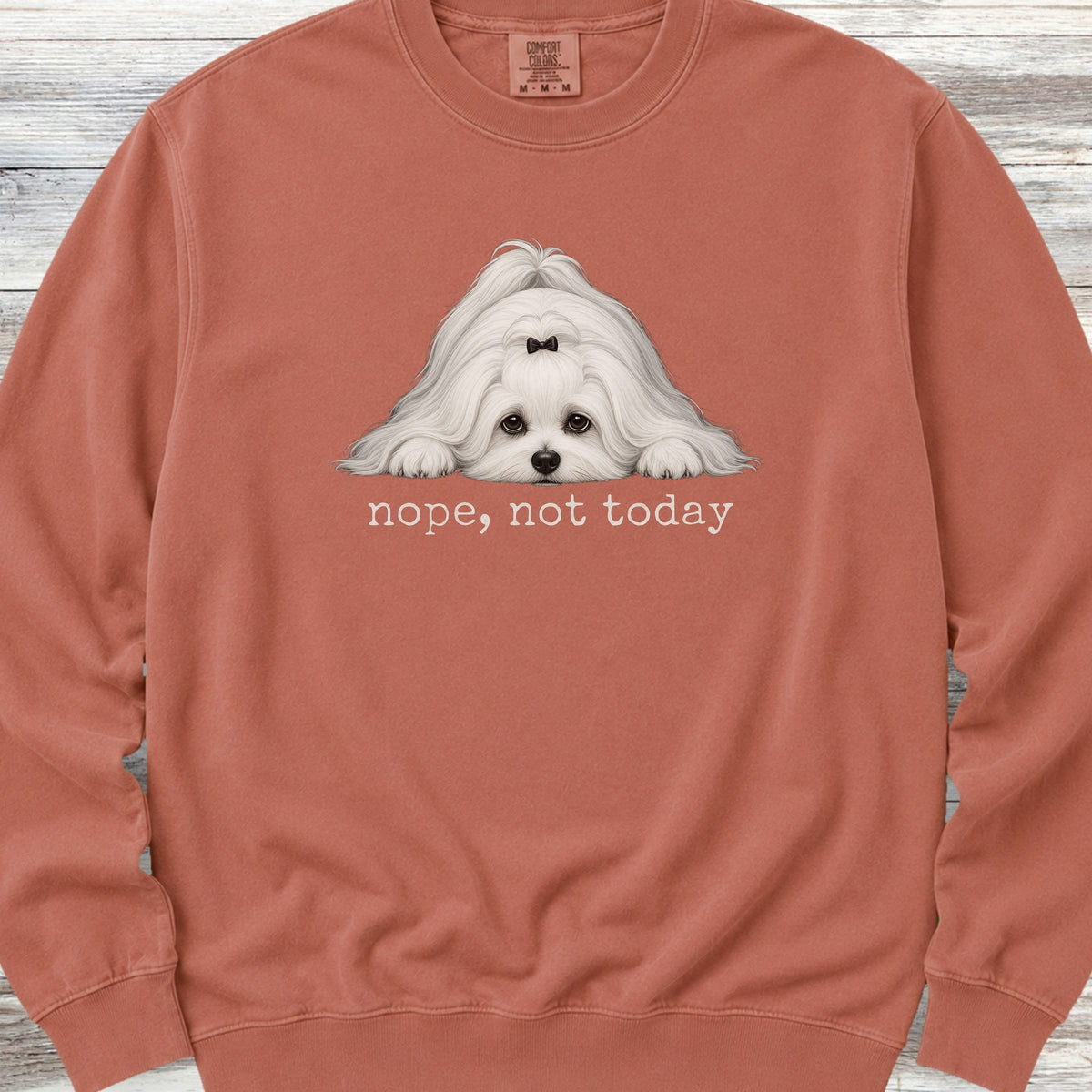 Maltese Nope Sweatshirt - Terracotta