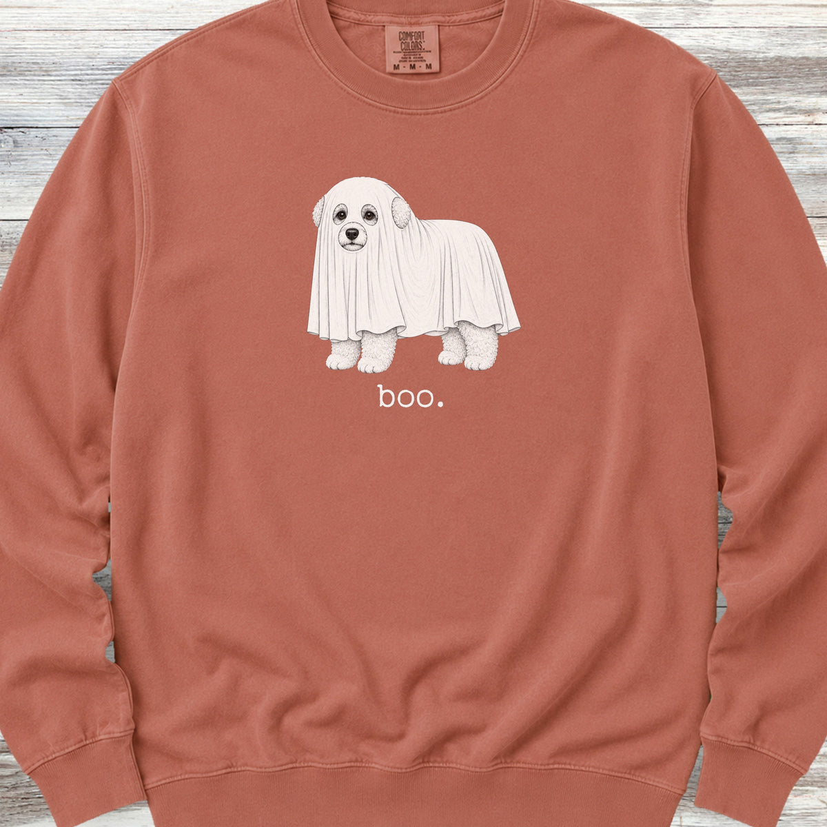 Bichon Frise Boo Sweatshirt - Terracotta