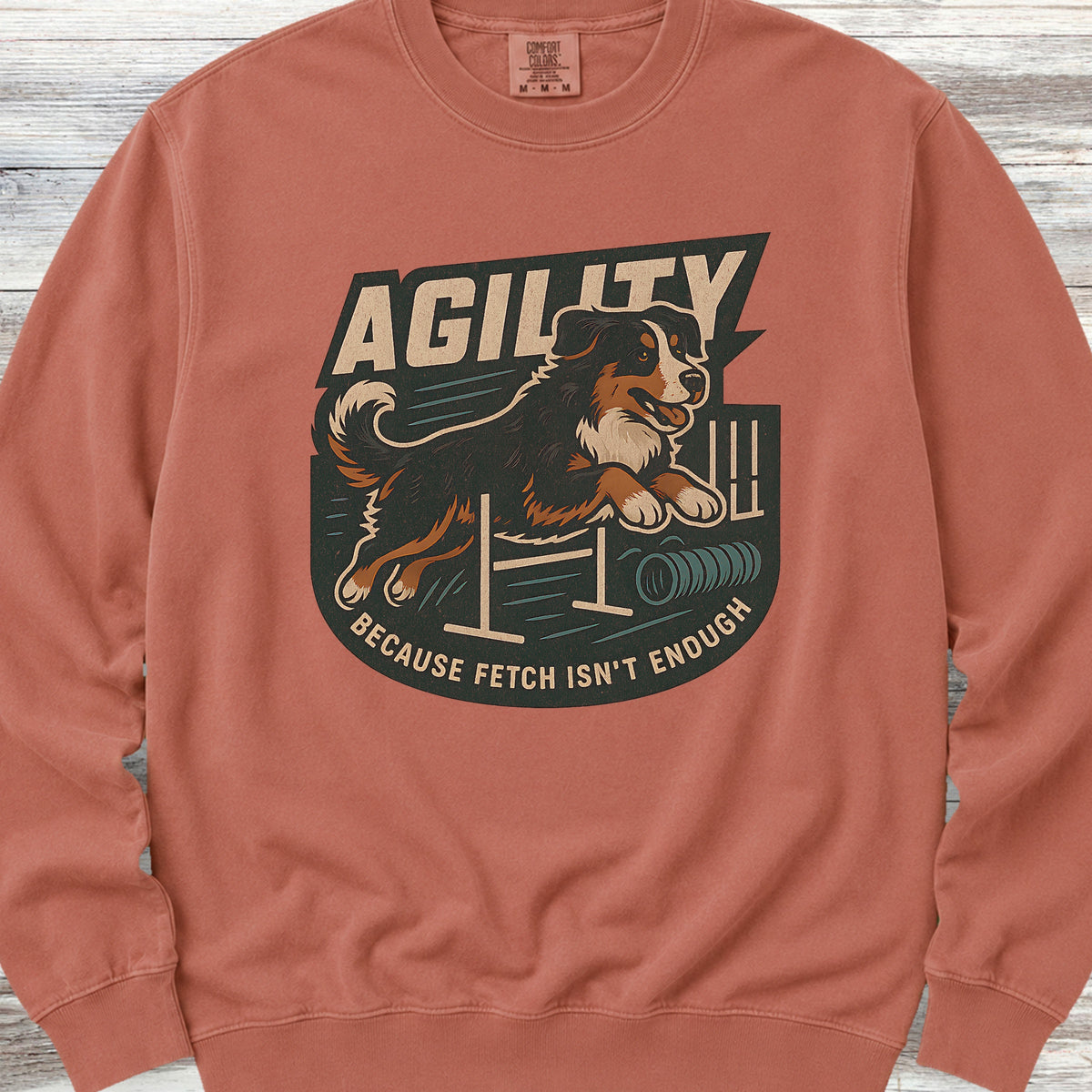 Bernese Mountain Dog Agility Sweatshirt - Terracotta
