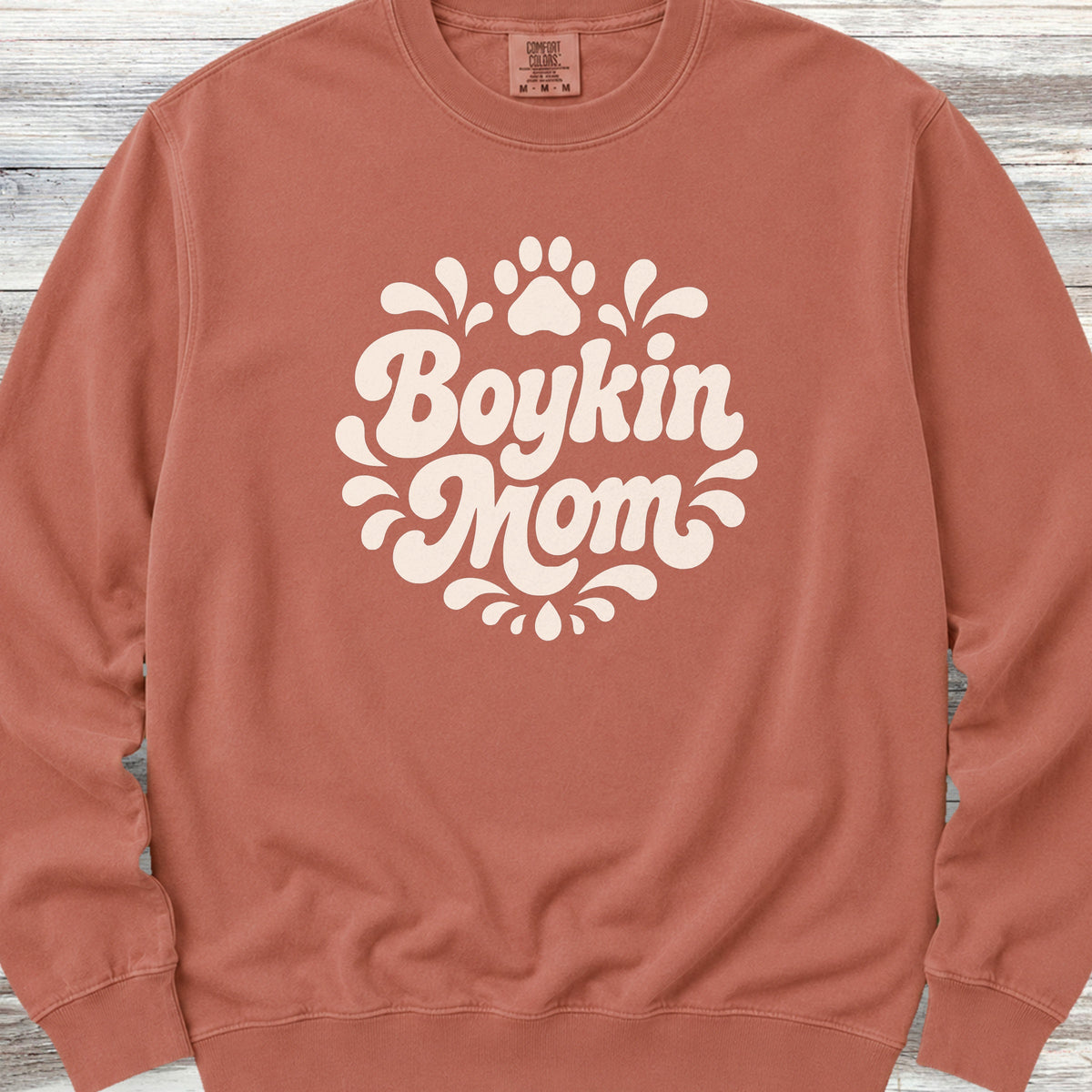 Boykin Spaniel Groovy Mom Sweatshirt - Terracotta