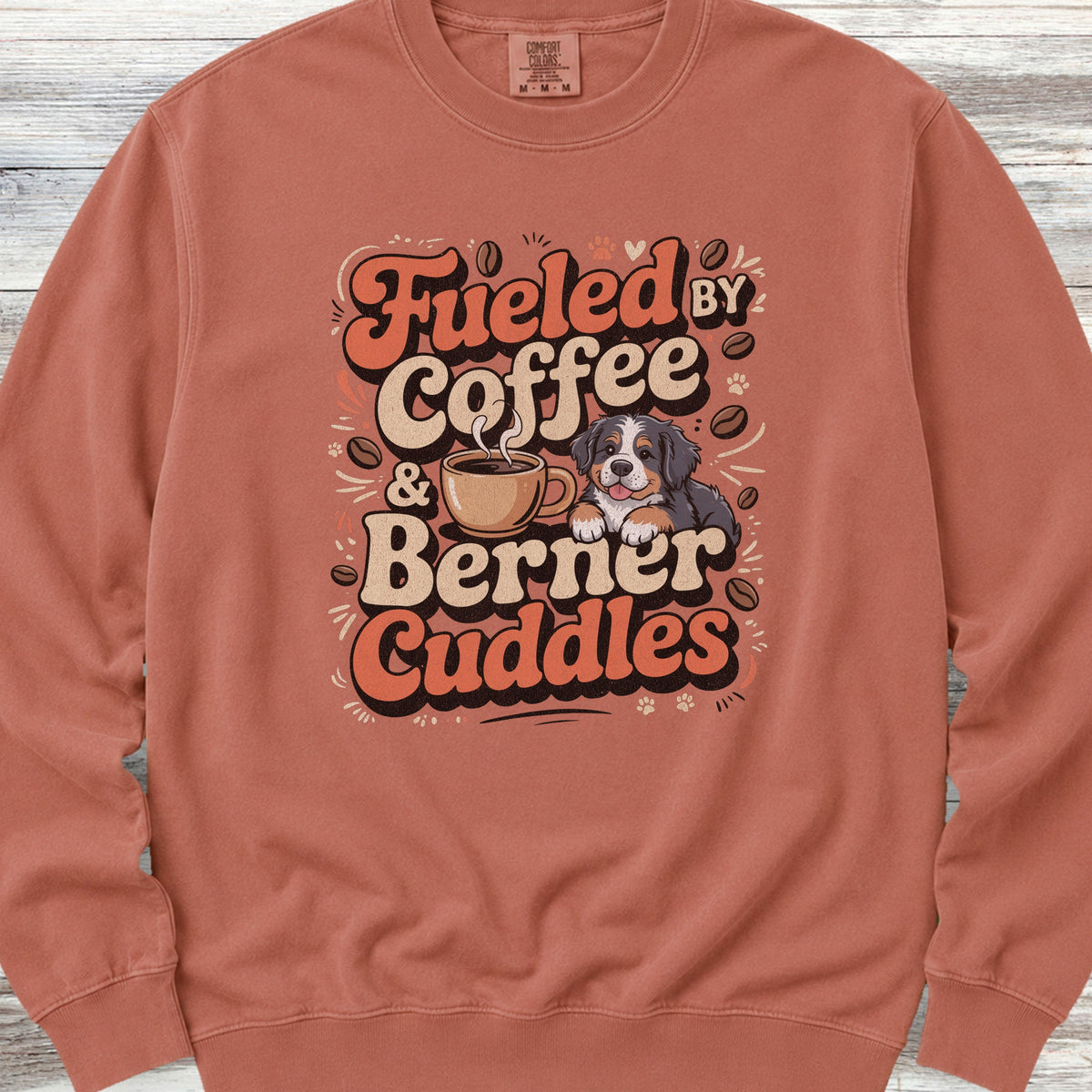 Bernese Mountain Dog Cuddles Sweatshirt - Terracotta