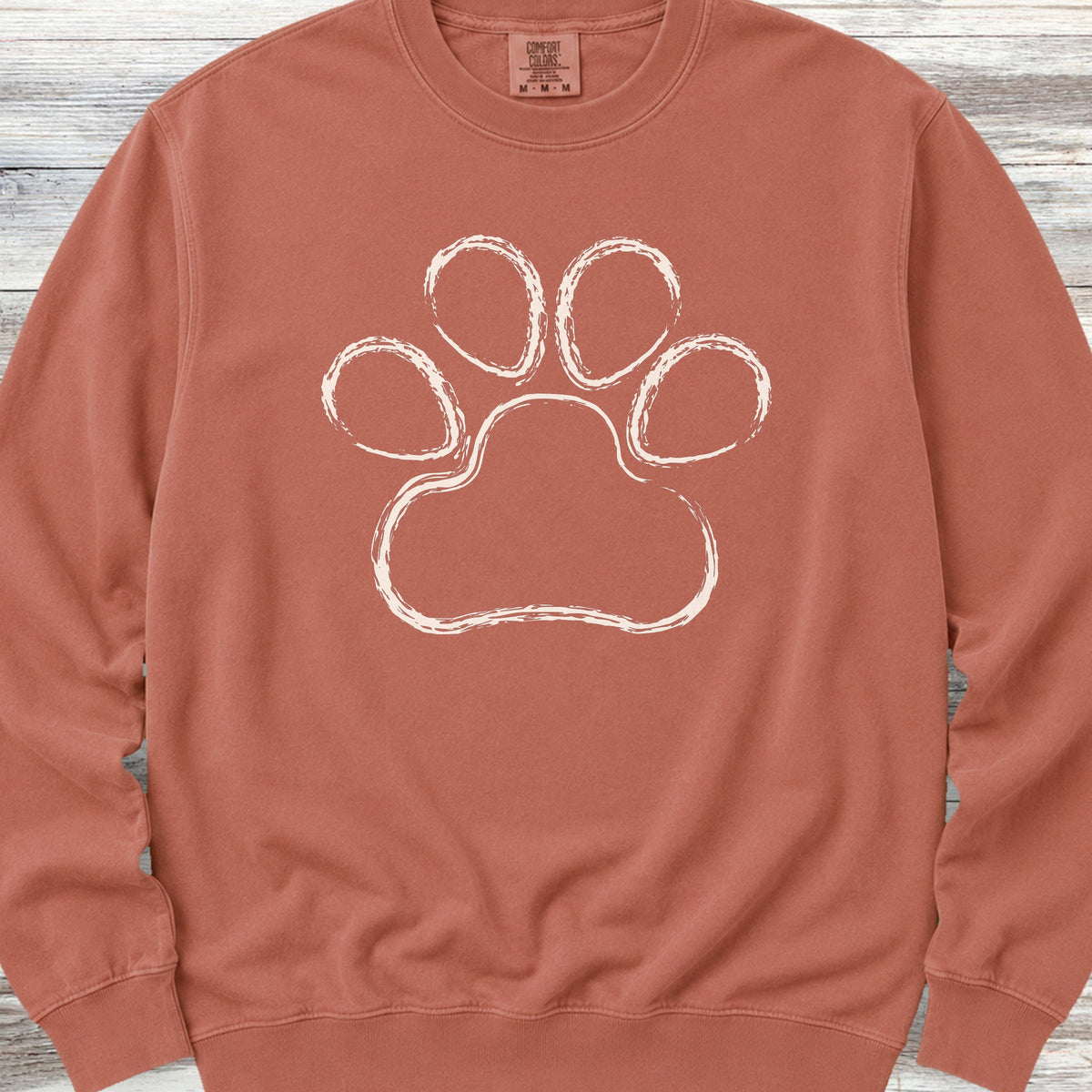 Paw Print Sketch Sweatshirt - Terracotta