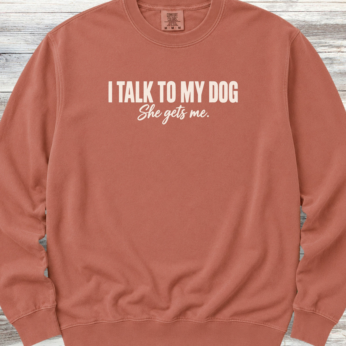 She Gets Me Sweatshirt - Terracotta