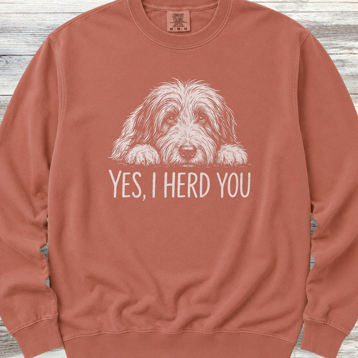 Bearded Collie Herd You Sweatshirt - Terracotta