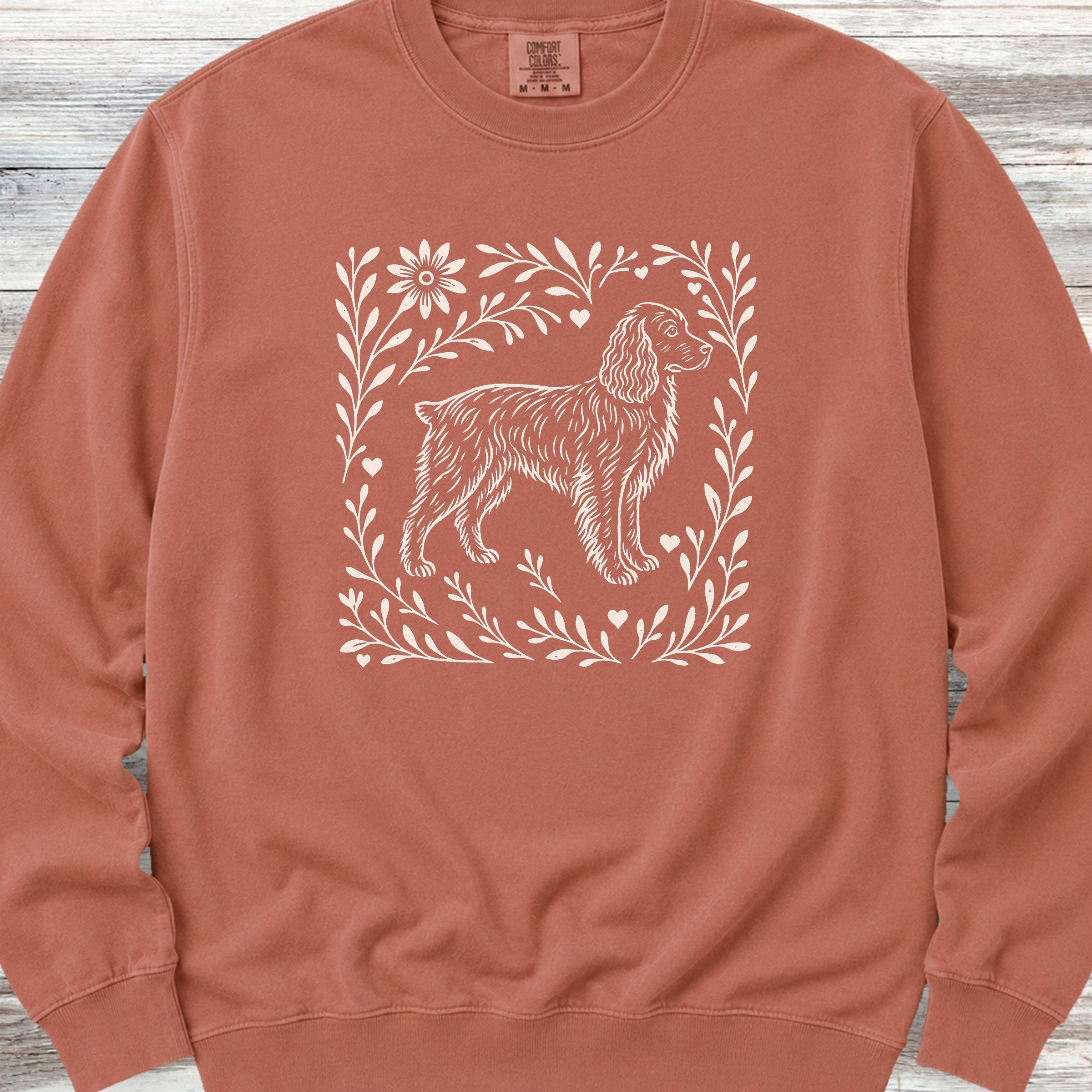 Boykin Spaniel Linocut Sweatshirt - Terracotta