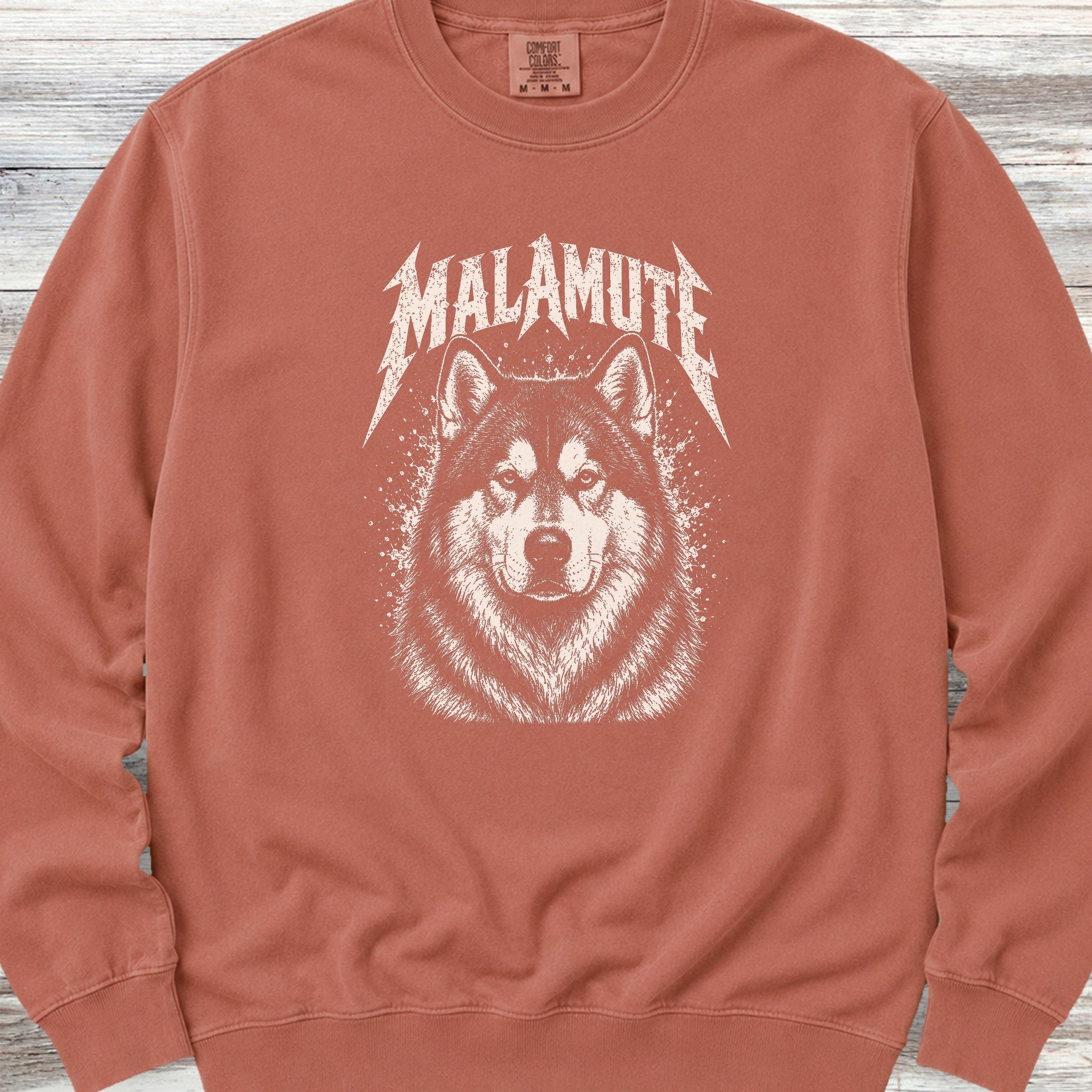 Alaskan Malamute Metal Sweatshirt - Terracotta