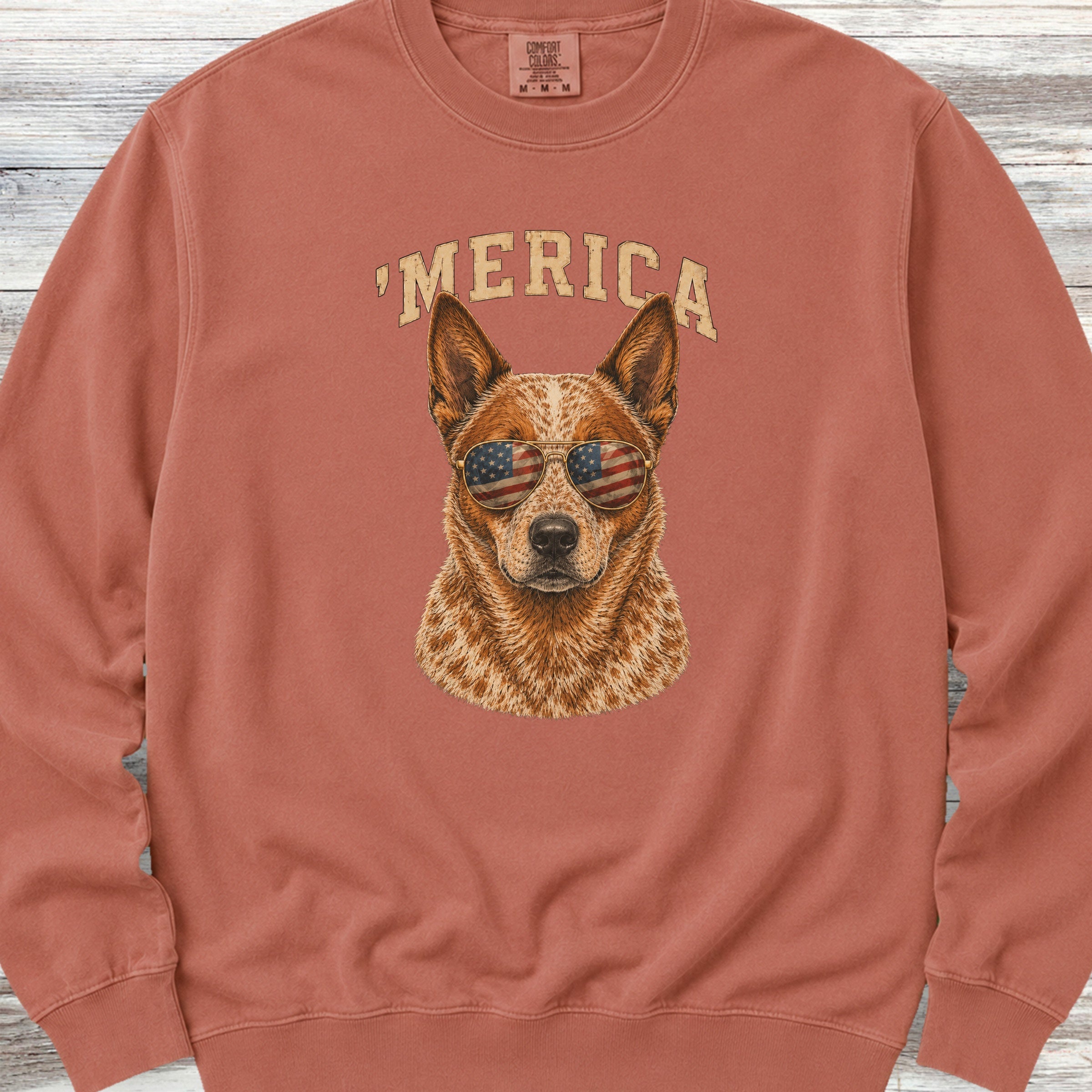 Australian Cattle Dog Red 'Merica Sweatshirt - Terracotta