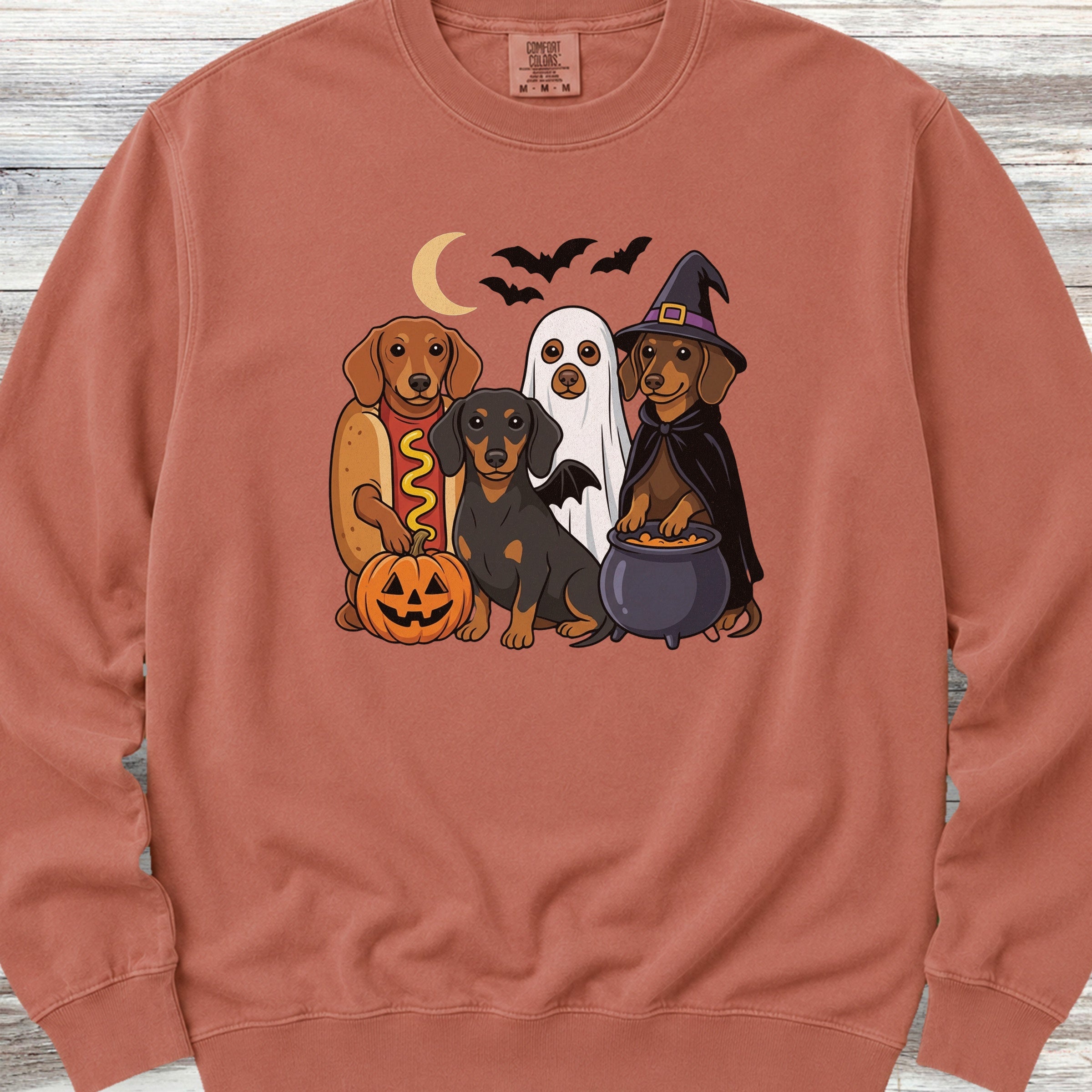 Dachshund Halloween Sweatshirt - Terracotta