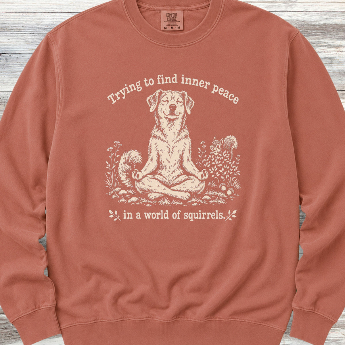 Inner Peace World of Squirrels Sweatshirt - Terracotta