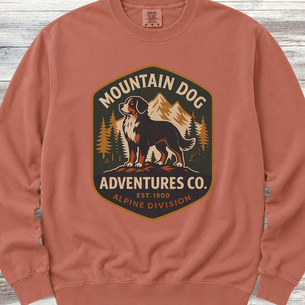Bernese Mountain Dog Adventures Sweatshirt - Terracotta