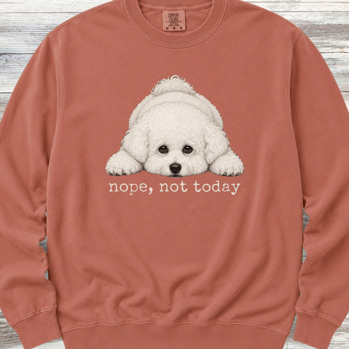 Bichon Frise Nope Sweatshirt - Terracotta