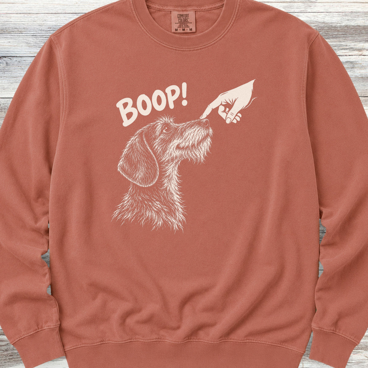 Dachshund Wire Hair BOOP! Sweatshirt - Terracotta