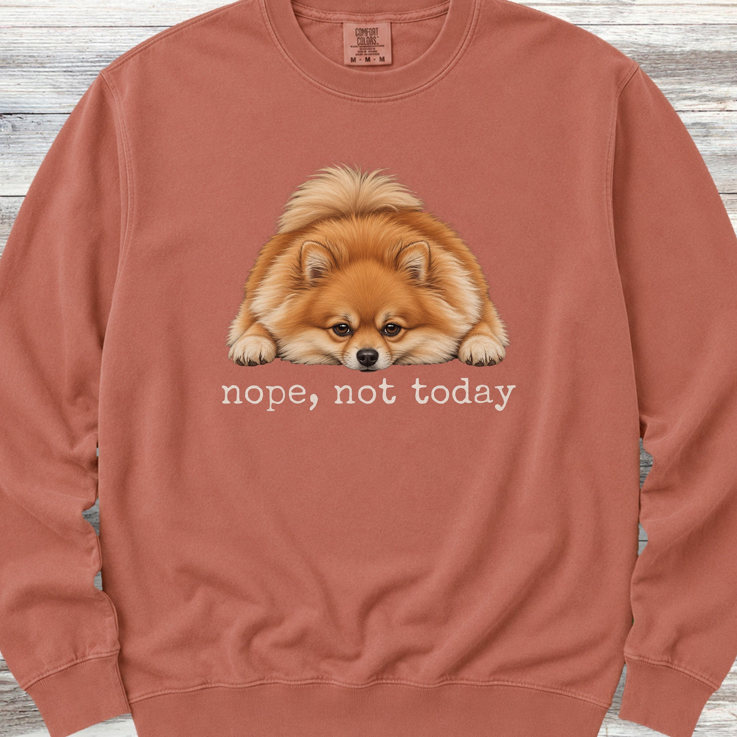 Pomeranian Nope Sweatshirt - Terracotta