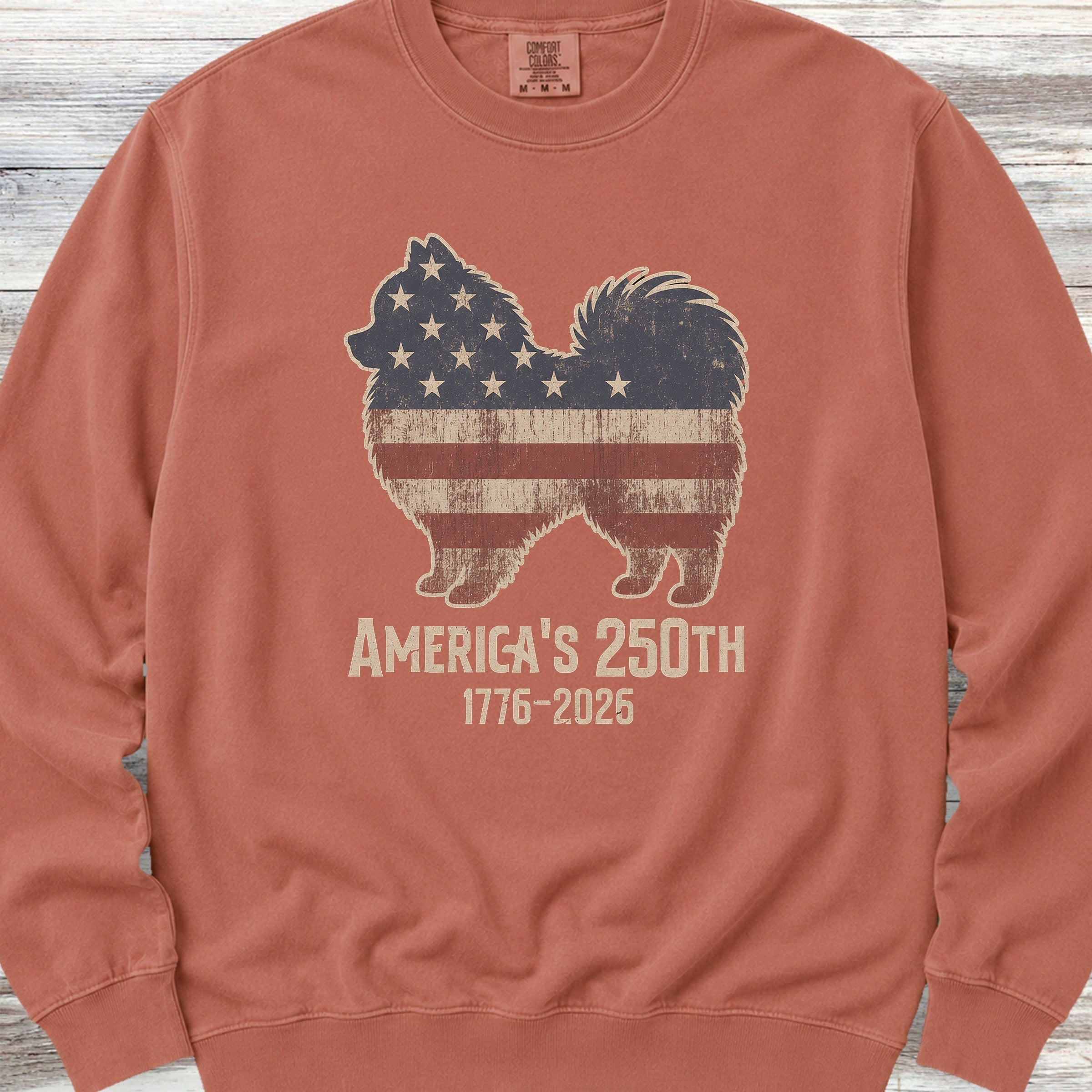 Pomeranian Vintage USA Sweatshirt - Terracotta