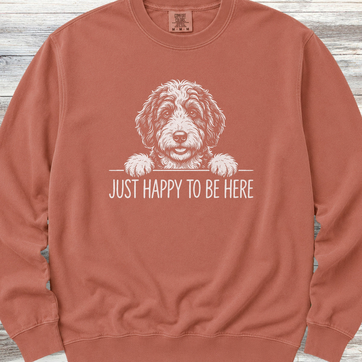 Bernedoodle Happy Sweatshirt - Terracotta