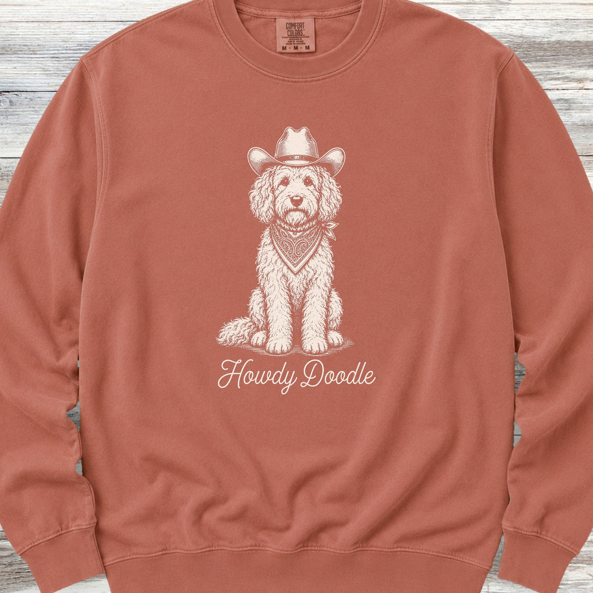 Goldendoodle Howdy Doodle Sweatshirt - Terracotta