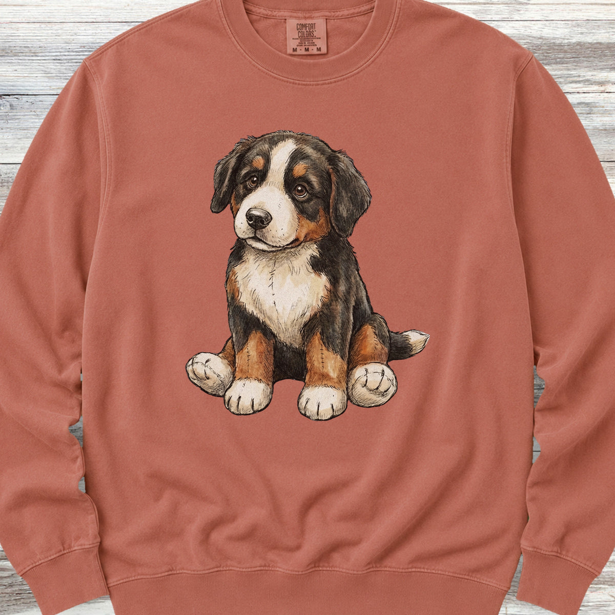 Bernese Mountain Dog Teddy Bear Sweatshirt - Terracotta