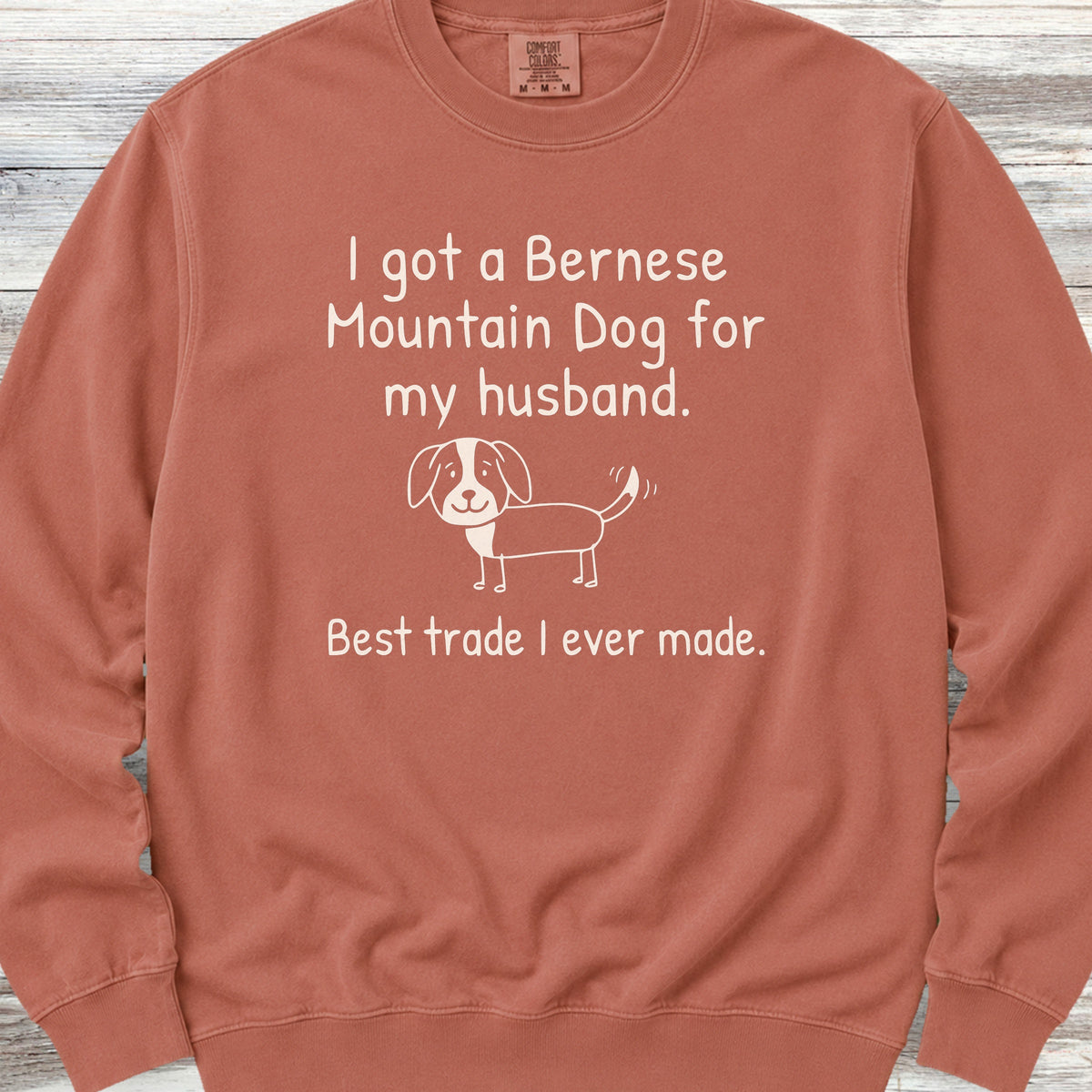Bernese Mountain Dog 4 Husband Sweatshirt - Terracotta