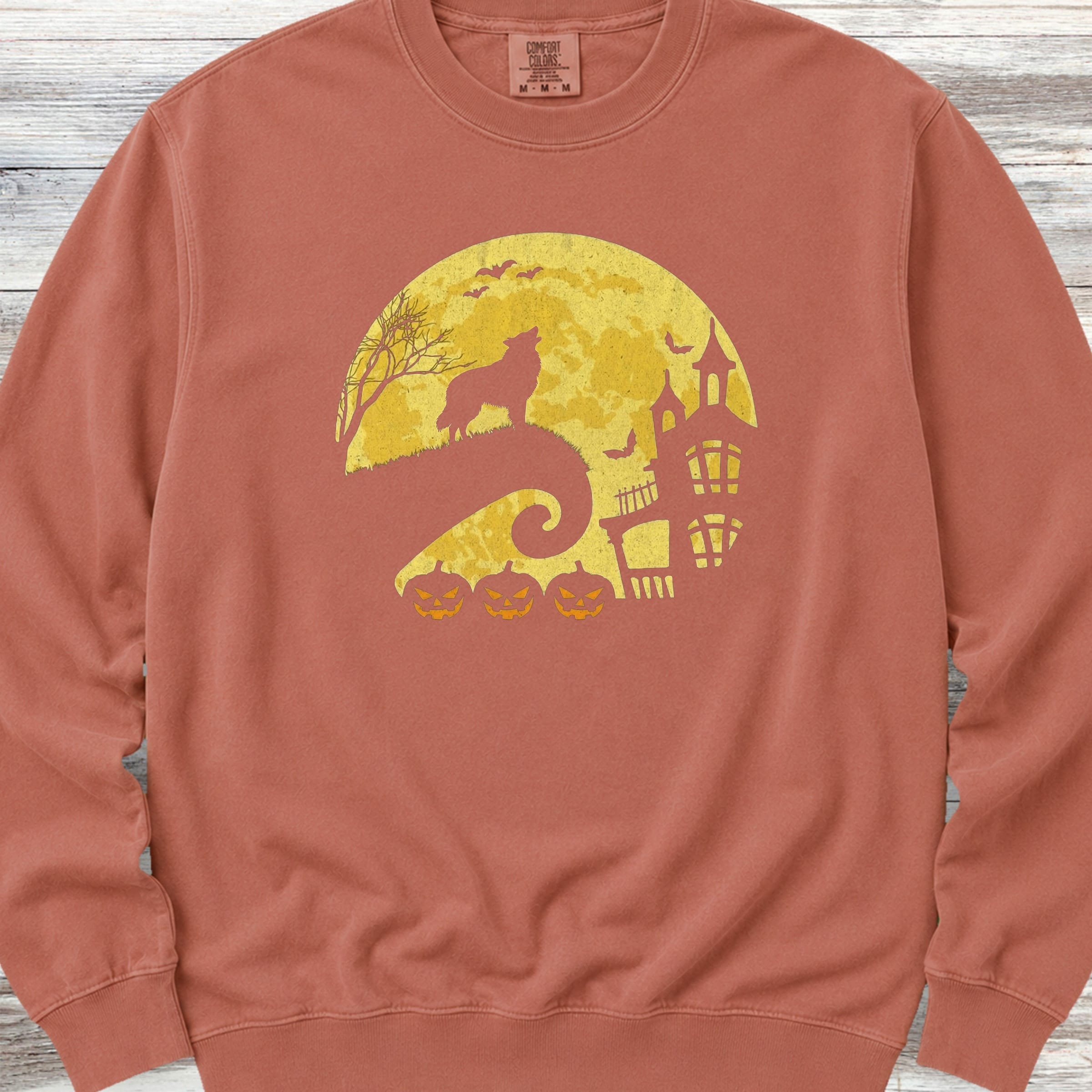 Belgian Tervuren Halloween Moon Sweatshirt - Terracotta