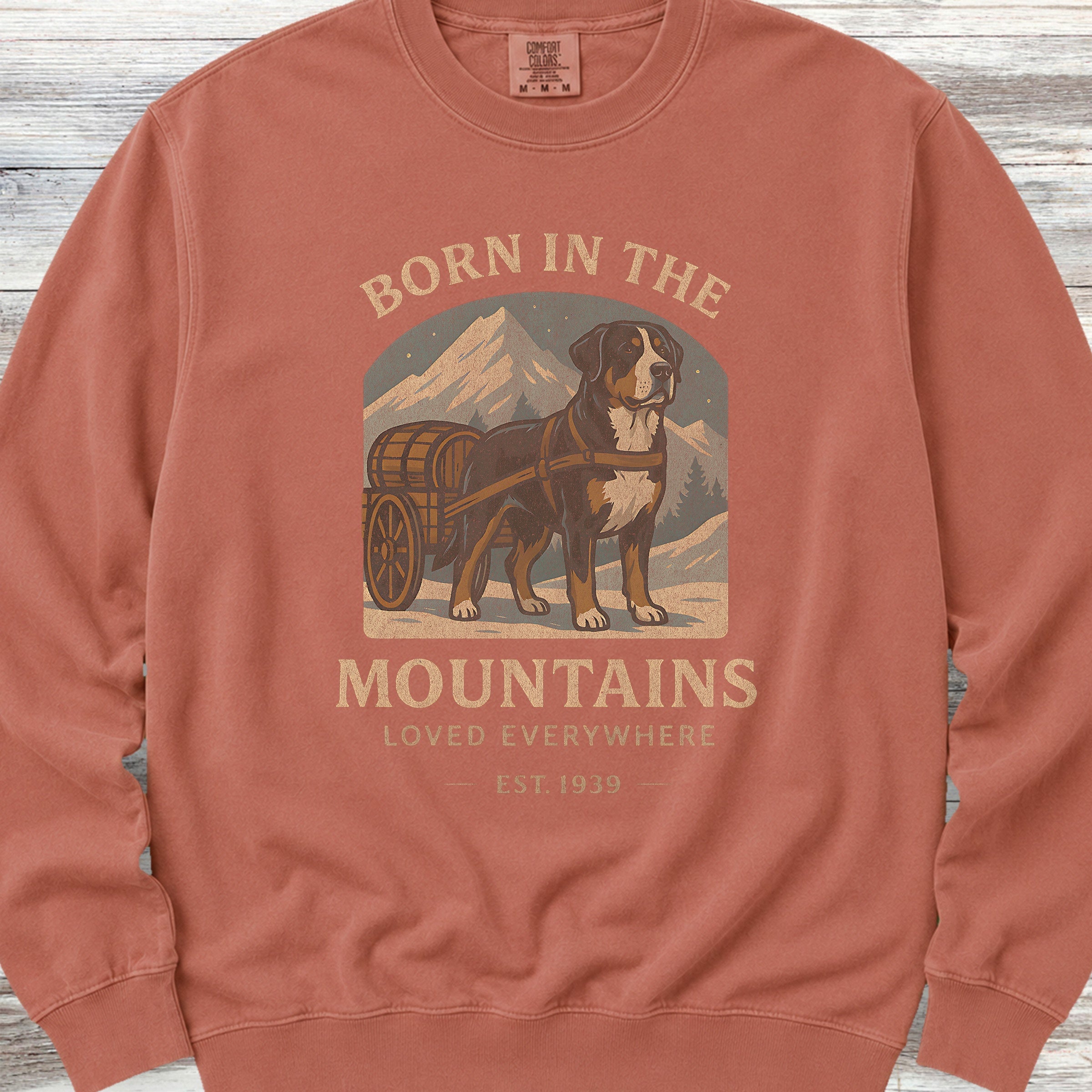 Swiss Mountain Dog Born Sweatshirt - Terracotta