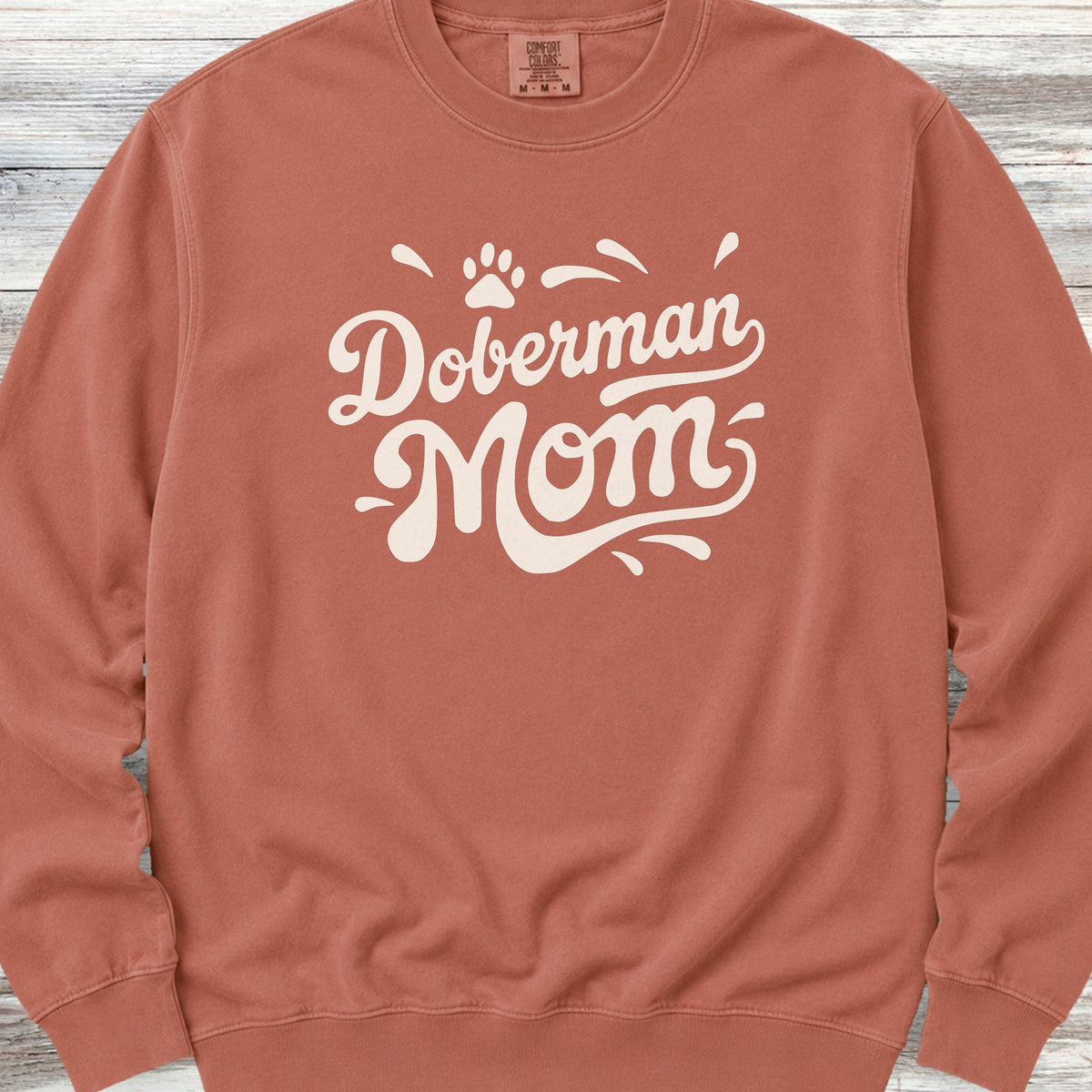 Doberman Groovy Mom Sweatshirt - Terracotta