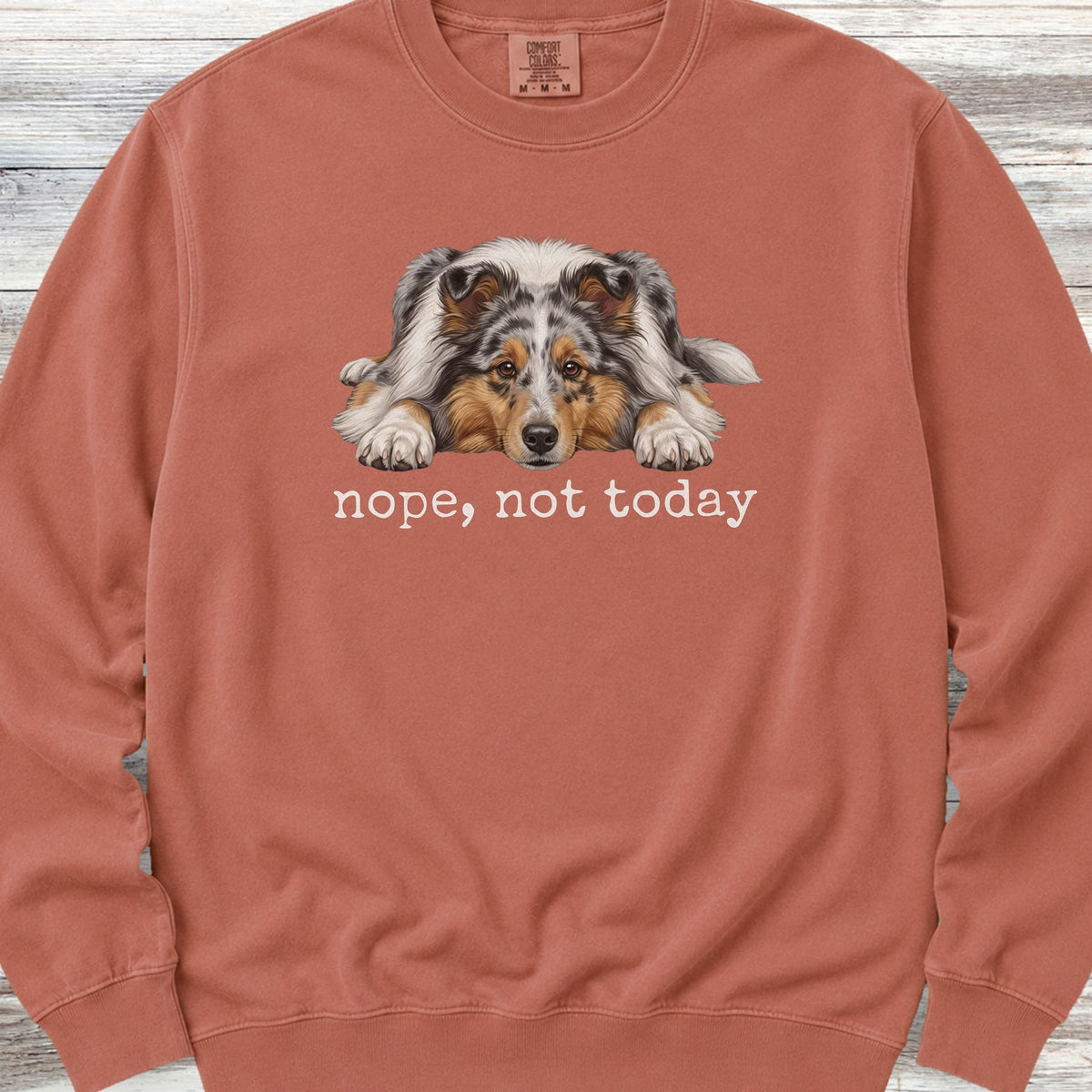 Shetland Sheepdog Blue Merle Nope Sweatshirt - Terracotta