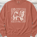 Alaskan Malamute Linocut Sweatshirt - Terracotta