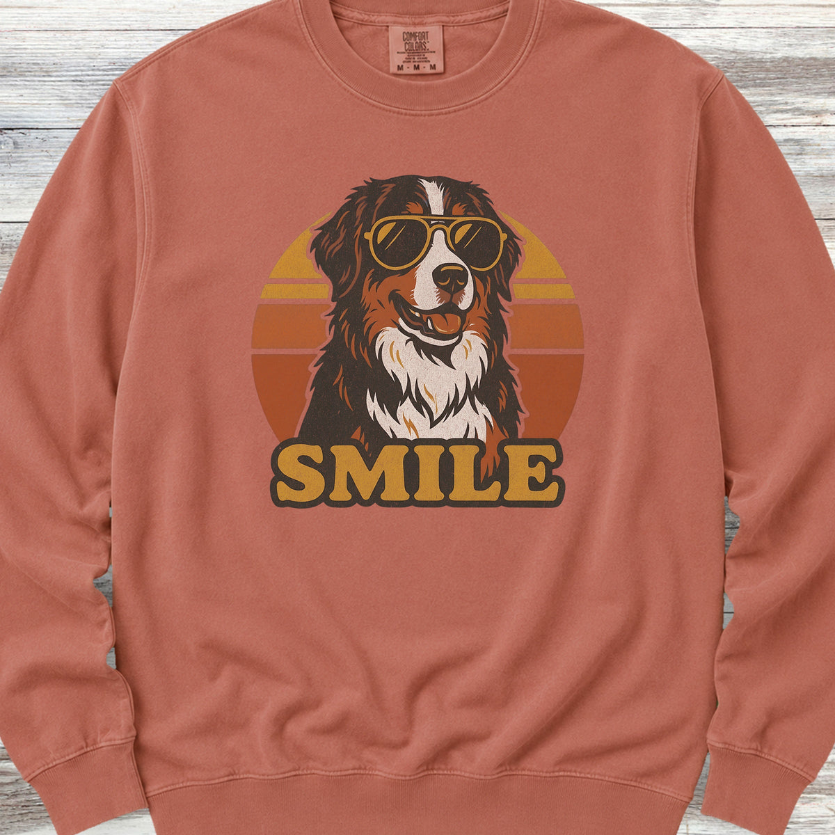 Bernese Mountain Dog Smile Sweatshirt - Terracotta
