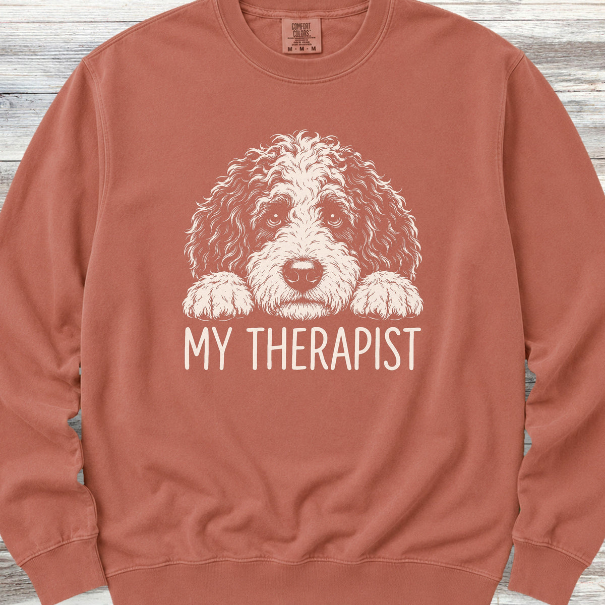 Sheepadoodle Therapist Sweatshirt - Terracotta