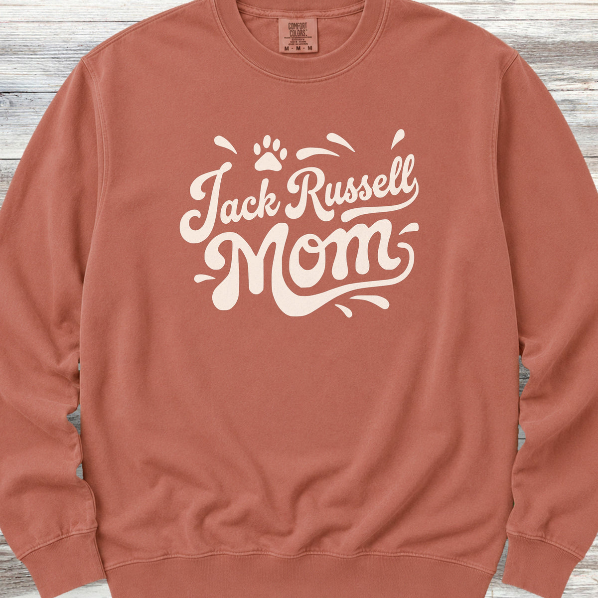 Jack Russell Groovy Mom Sweatshirt - Terracotta