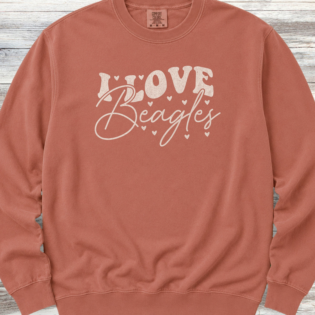 I Love Beagles Sweatshirt - Terracotta