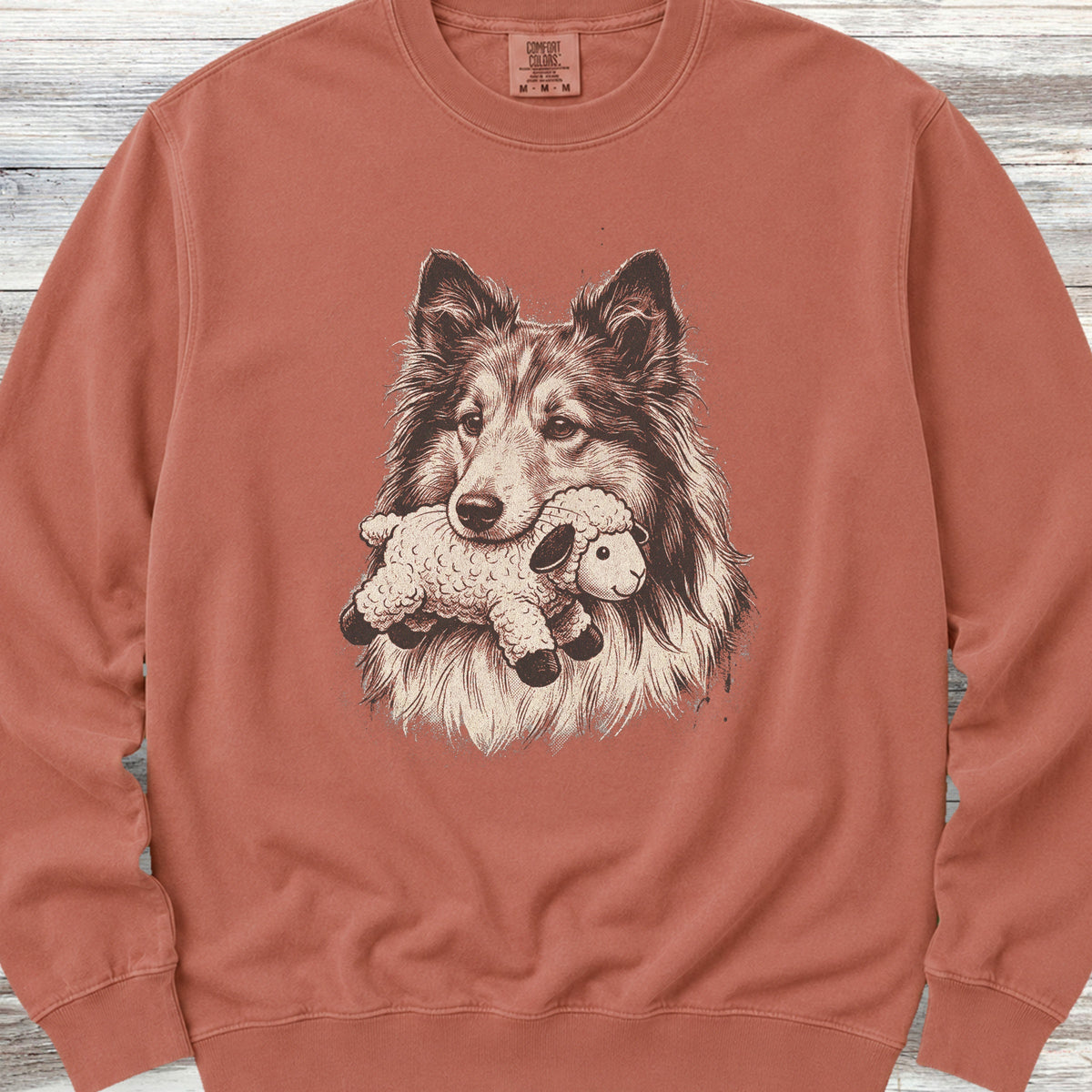 Shetland Sheepdog Favorite Toy Sweatshirt - Terracotta
