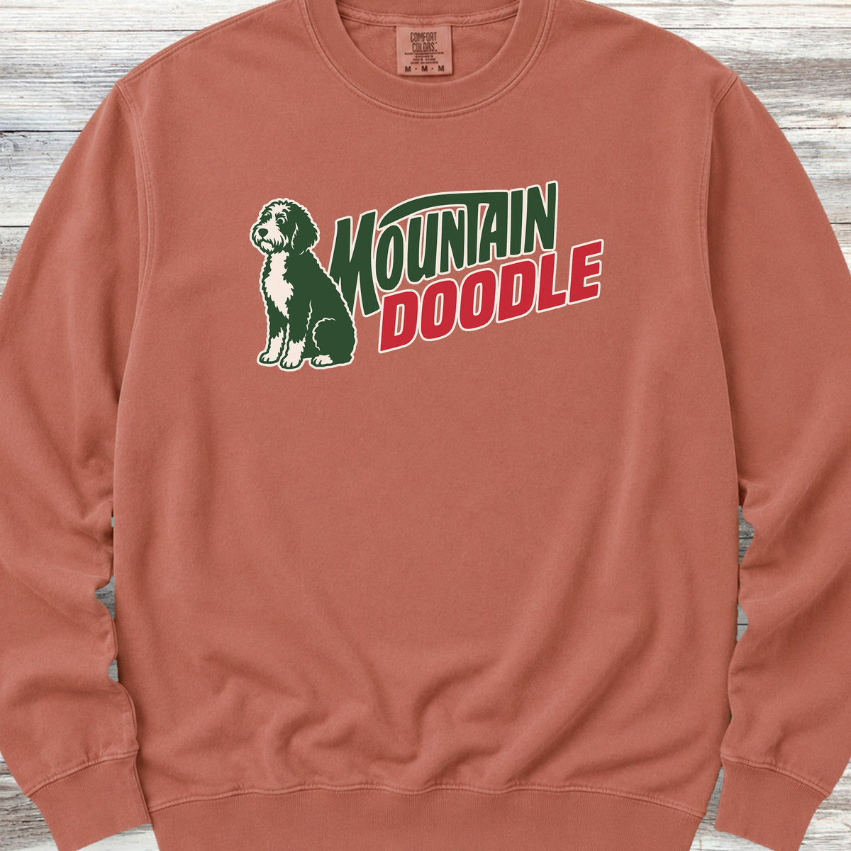 Bernedoodle Mountain Doodle Sweatshirt - Terracotta