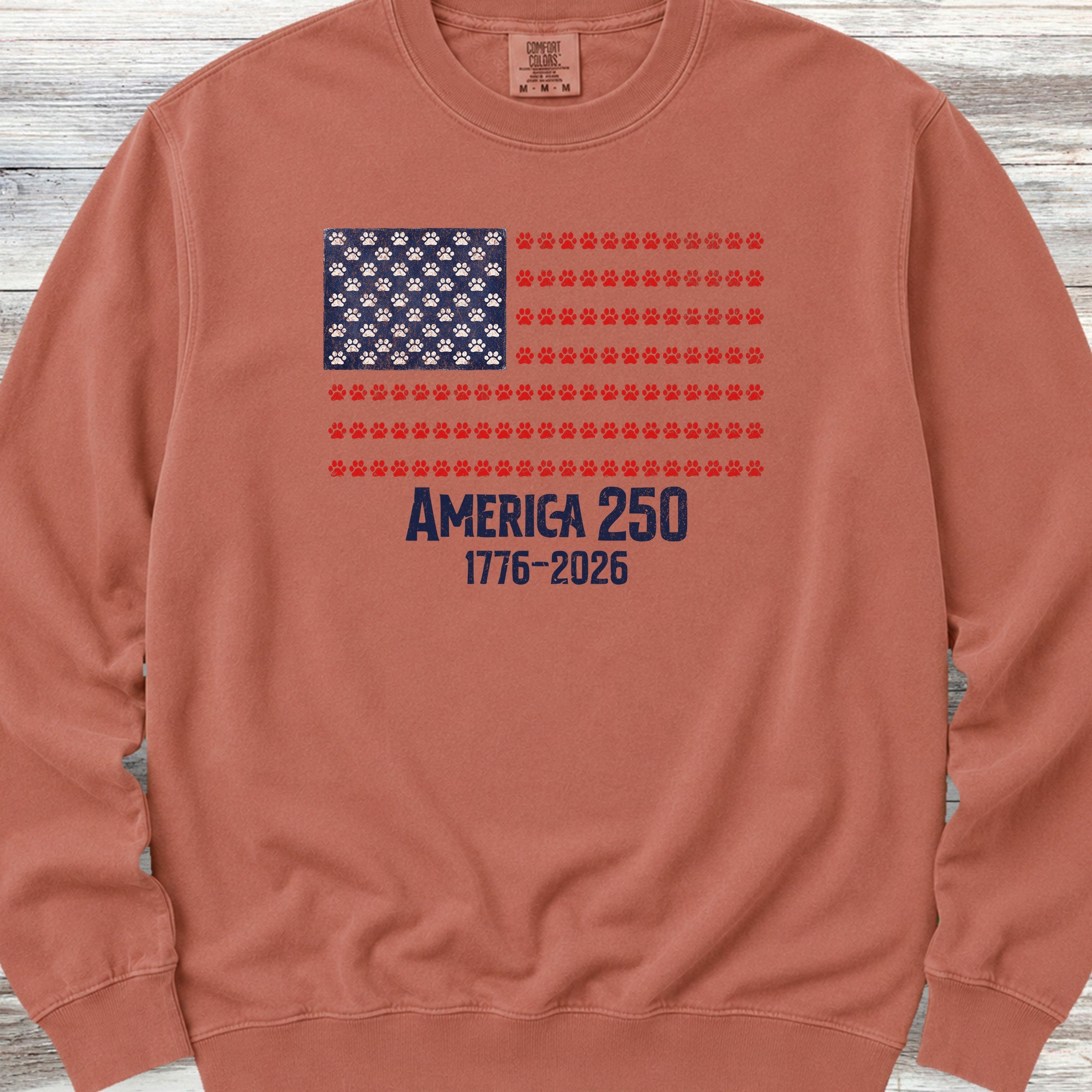 Vintage Red White & Paws 250 Sweatshirt - Terracotta