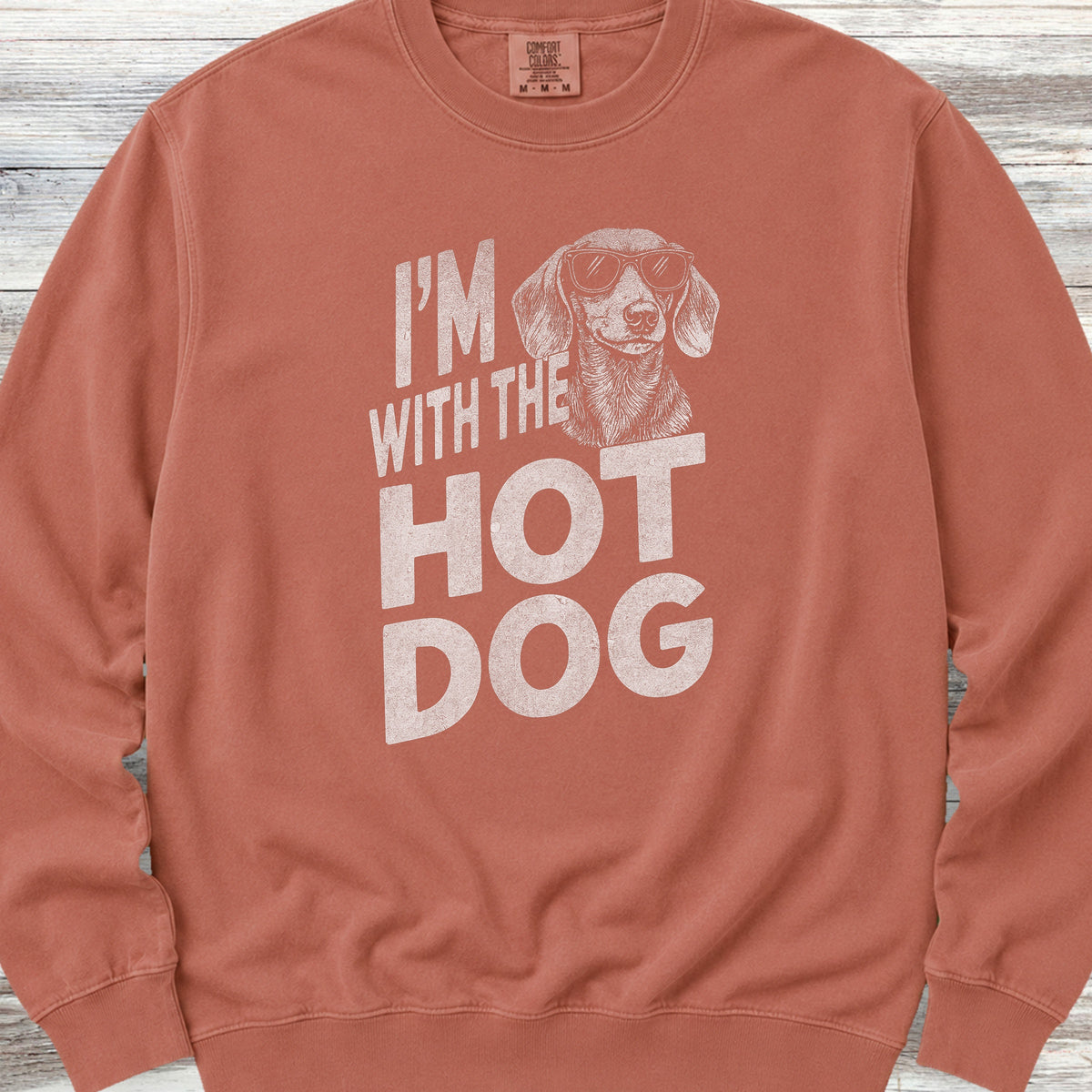 Dachshund Hot Dog Sweatshirt - Terracotta