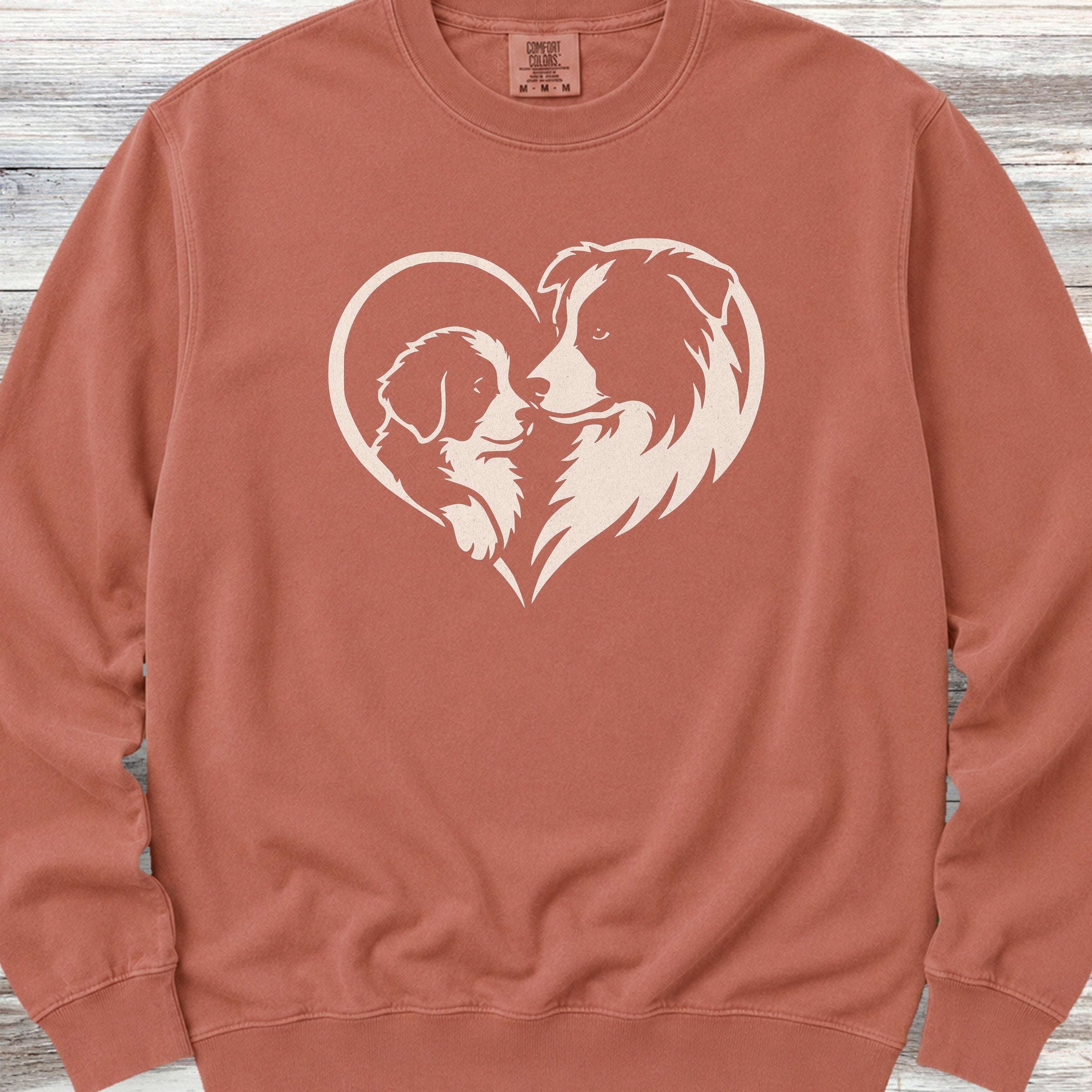 Border Collie Heart Bond Sweatshirt - Terracotta