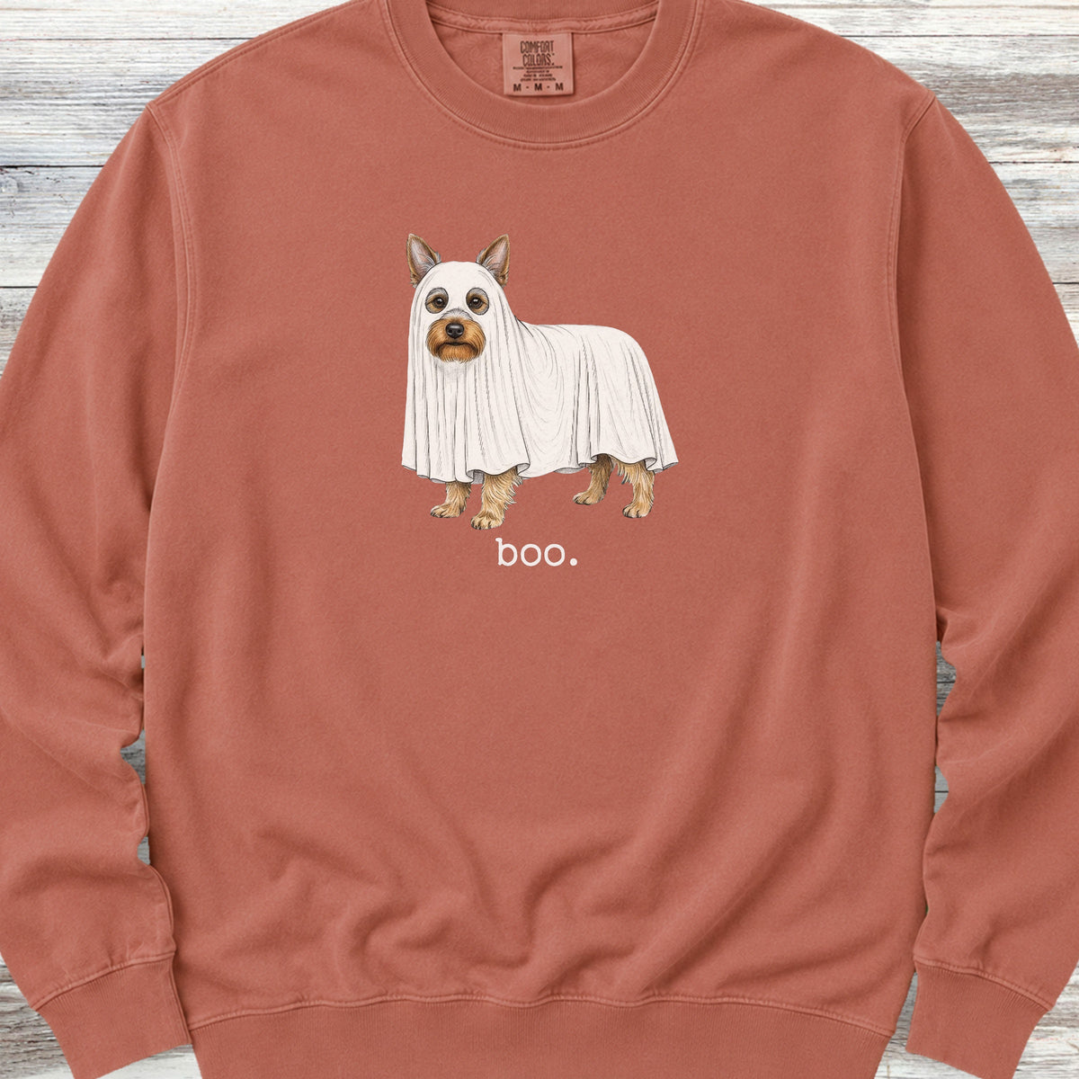 Silky Terrier Boo Sweatshirt - Terracotta