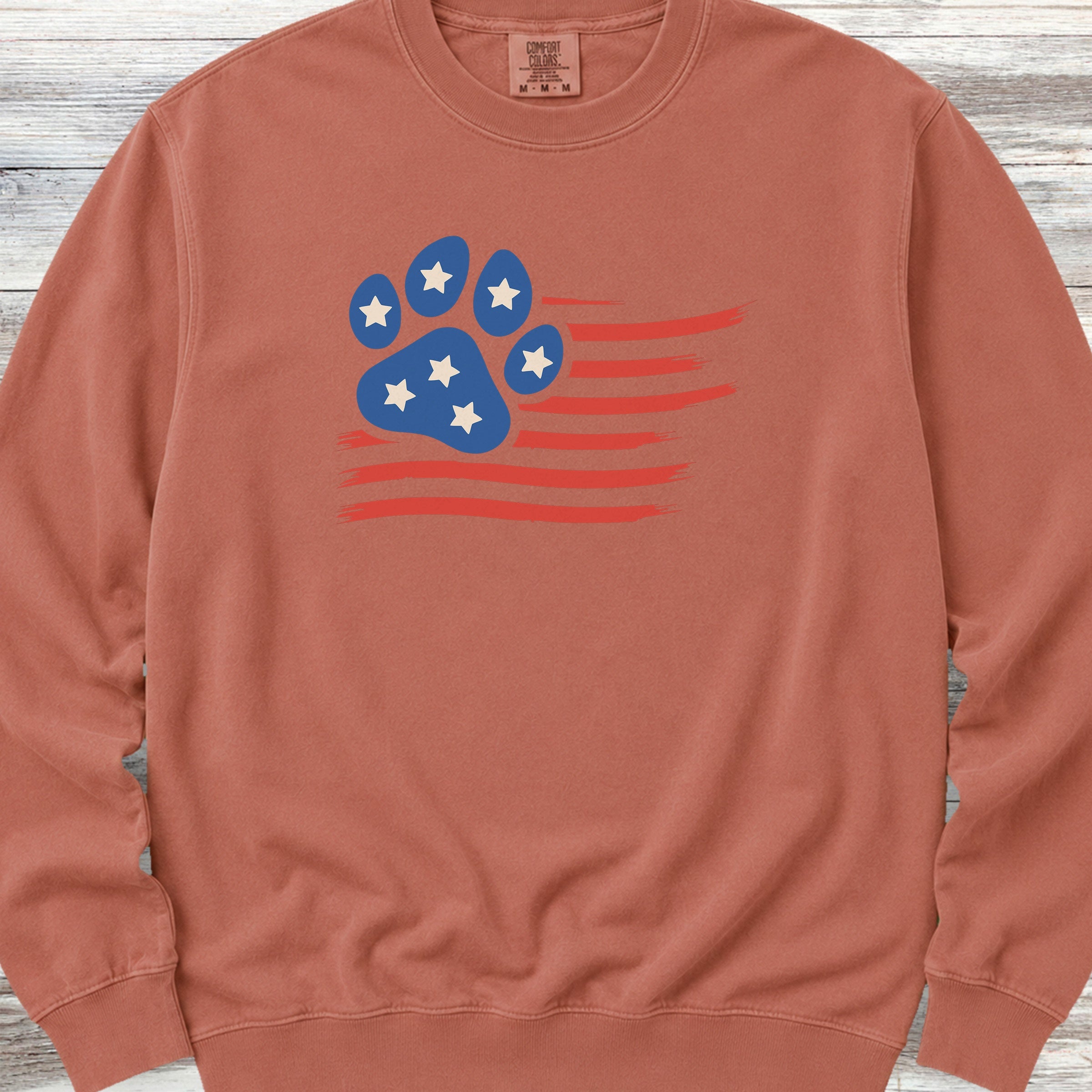 Paw Print Flag Sweatshirt - Terracotta